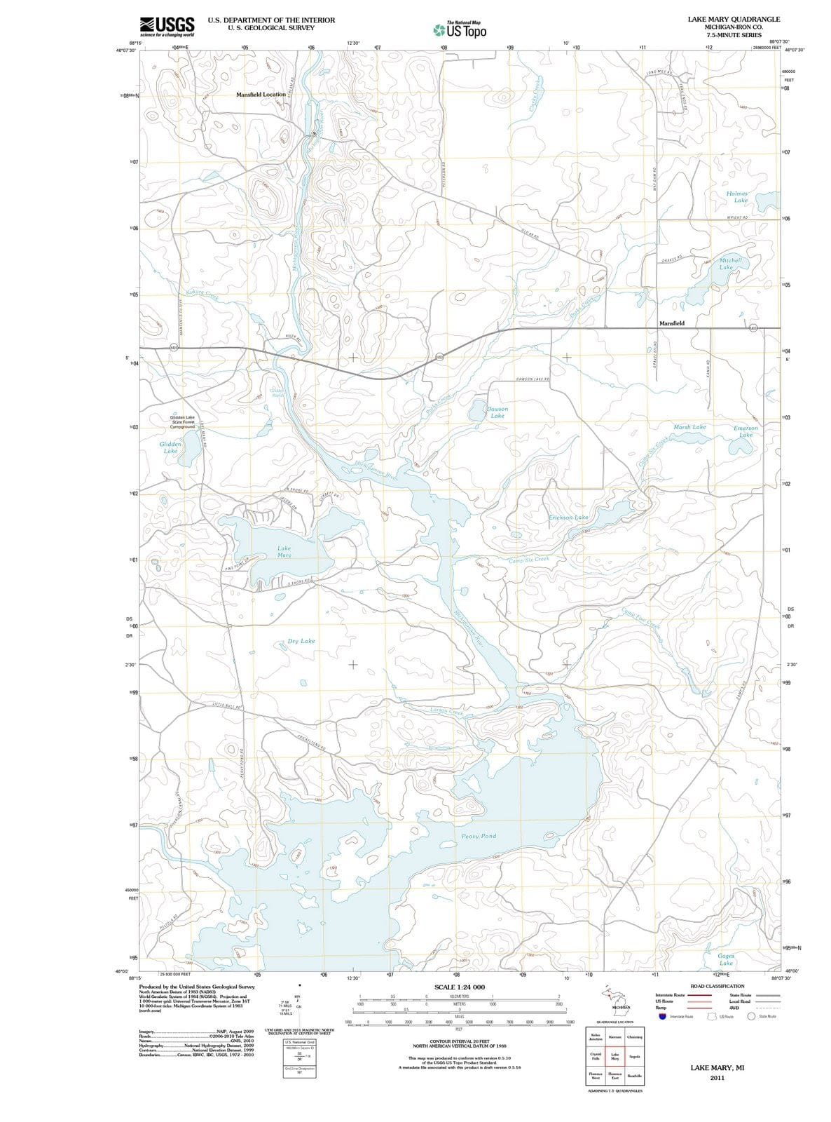 2011 Lake Mary, MI - Michigan - USGS Topographic Map