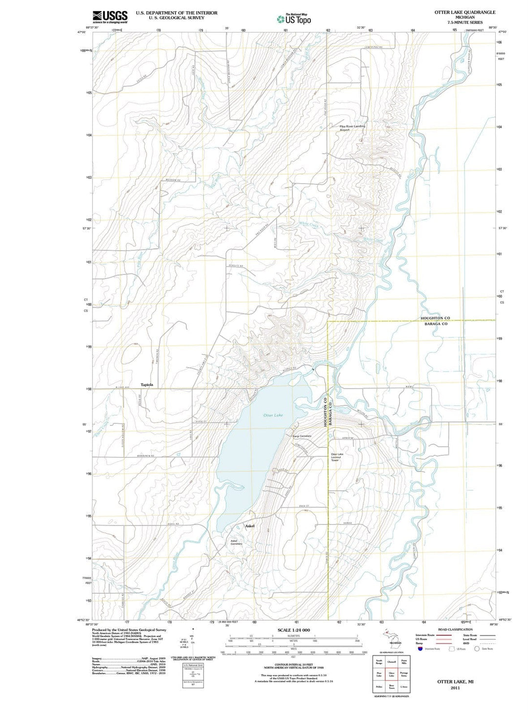 2011 Otter Lake, MI - Michigan - USGS Topographic Map