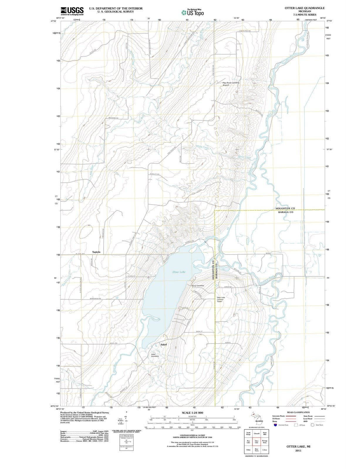 2011 Otter Lake, MI - Michigan - USGS Topographic Map