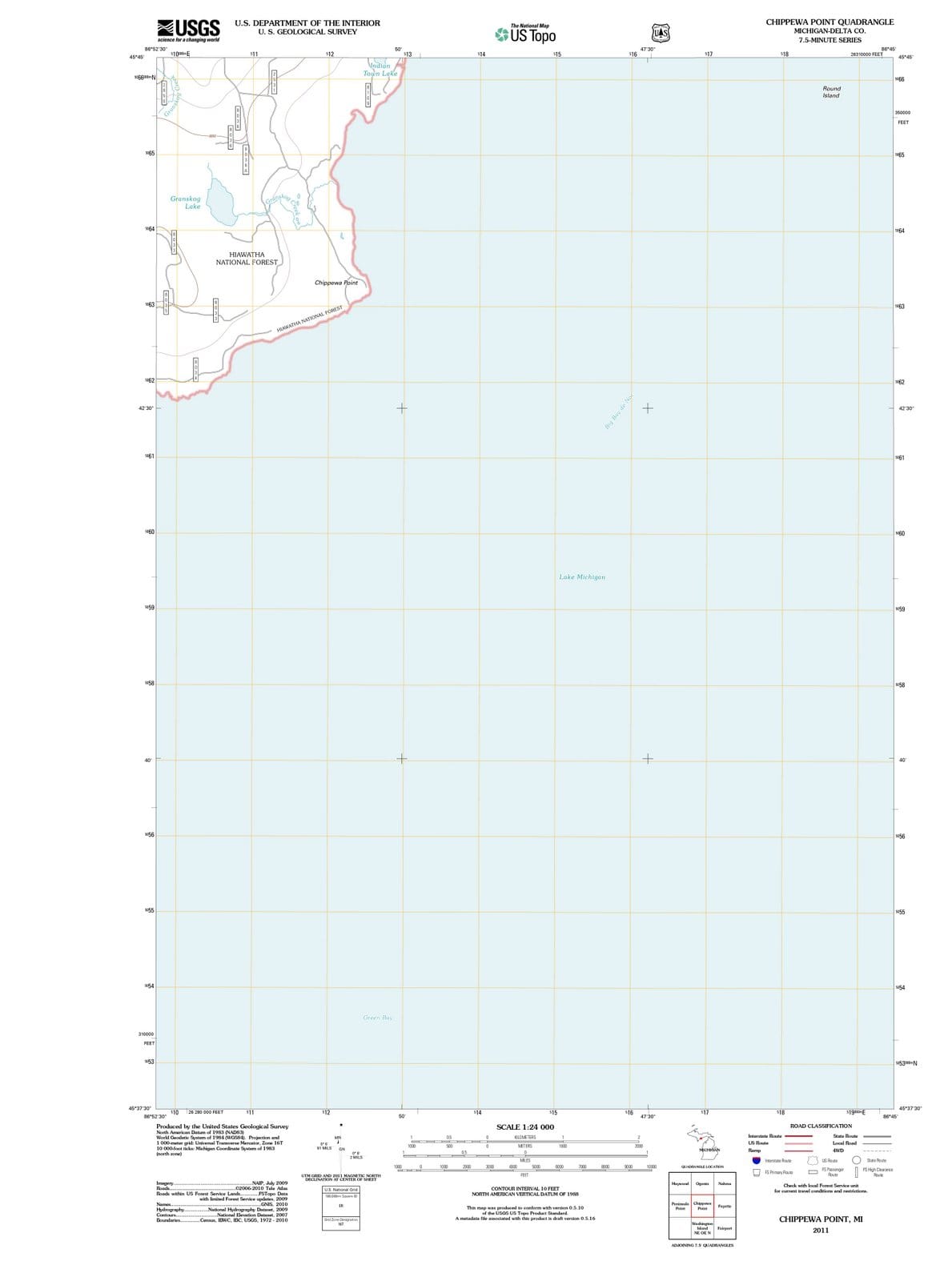 2011 Chippewa Point, MI - Michigan - USGS Topographic Map