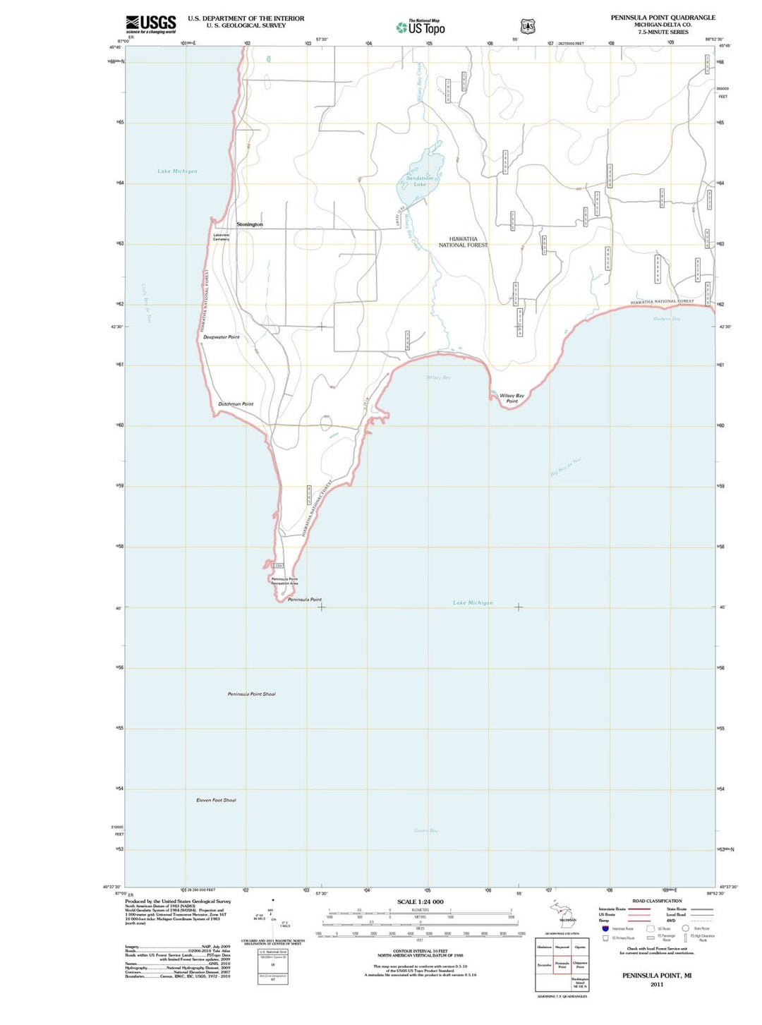 2011 Peninsula Point, MI - Michigan - USGS Topographic Map