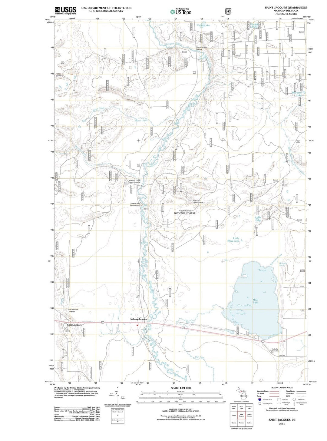 2011 Saint Jacques, MI - Michigan - USGS Topographic Map