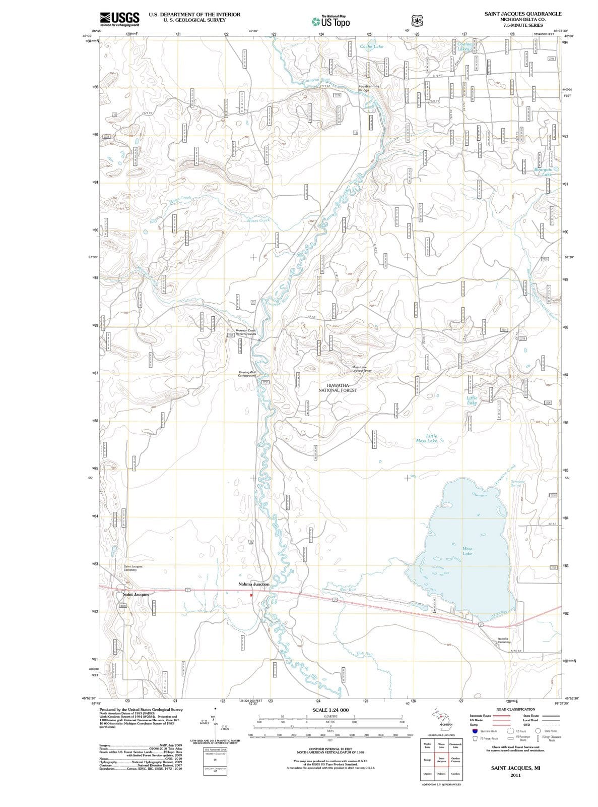 2011 Saint Jacques, MI - Michigan - USGS Topographic Map
