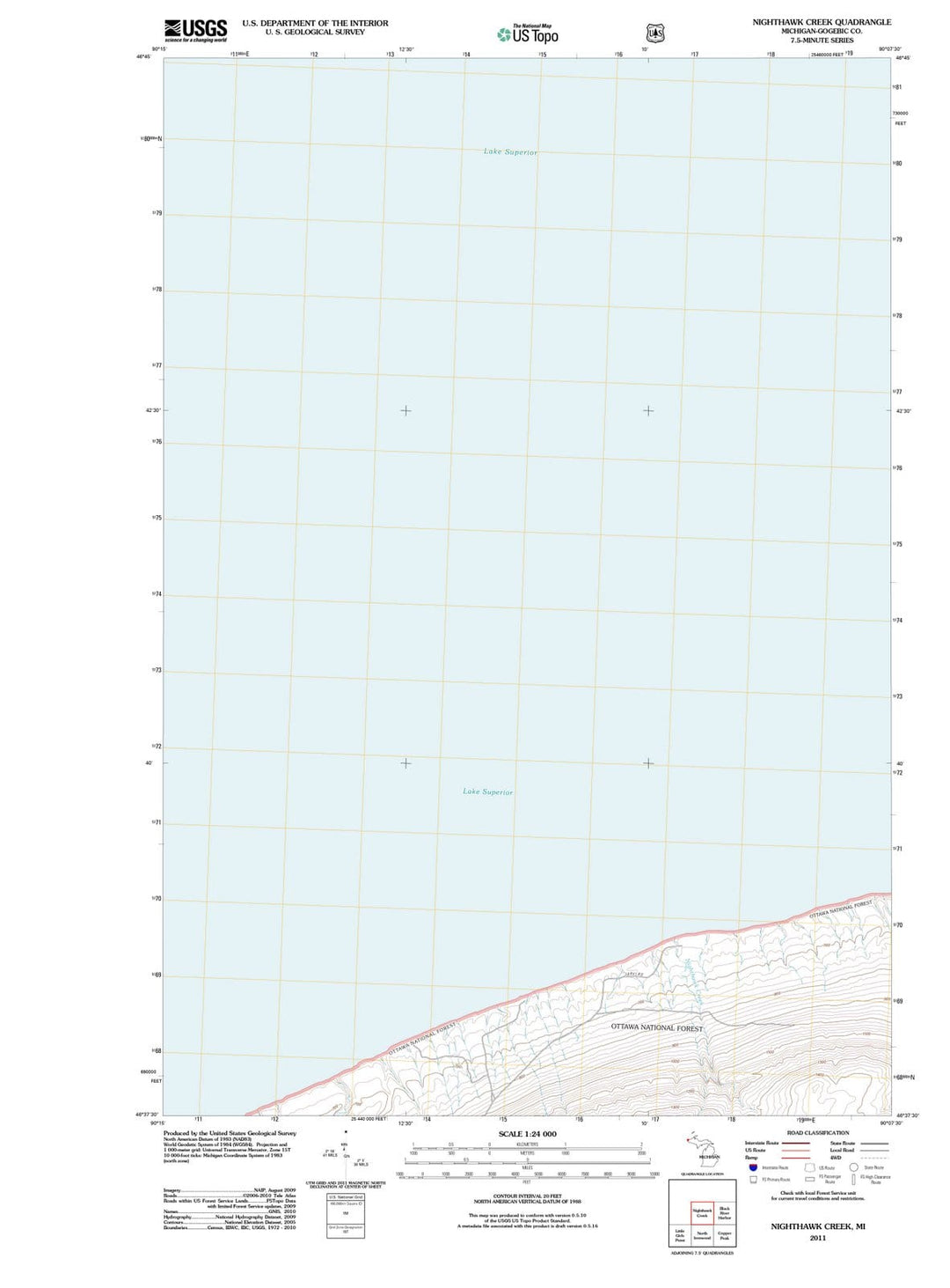 2011 Nighthawk Creek, MI - Michigan - USGS Topographic Map