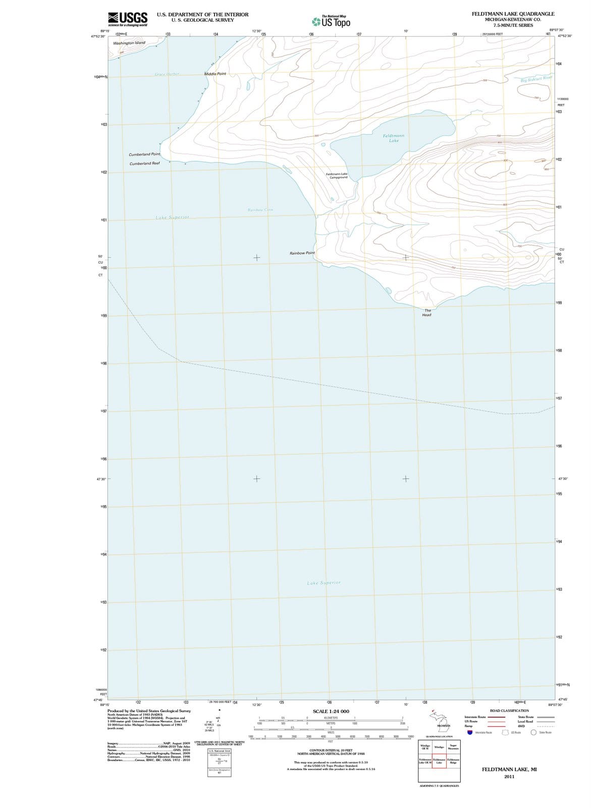 2011 Feldtmann Lake, MI - Michigan - USGS Topographic Map