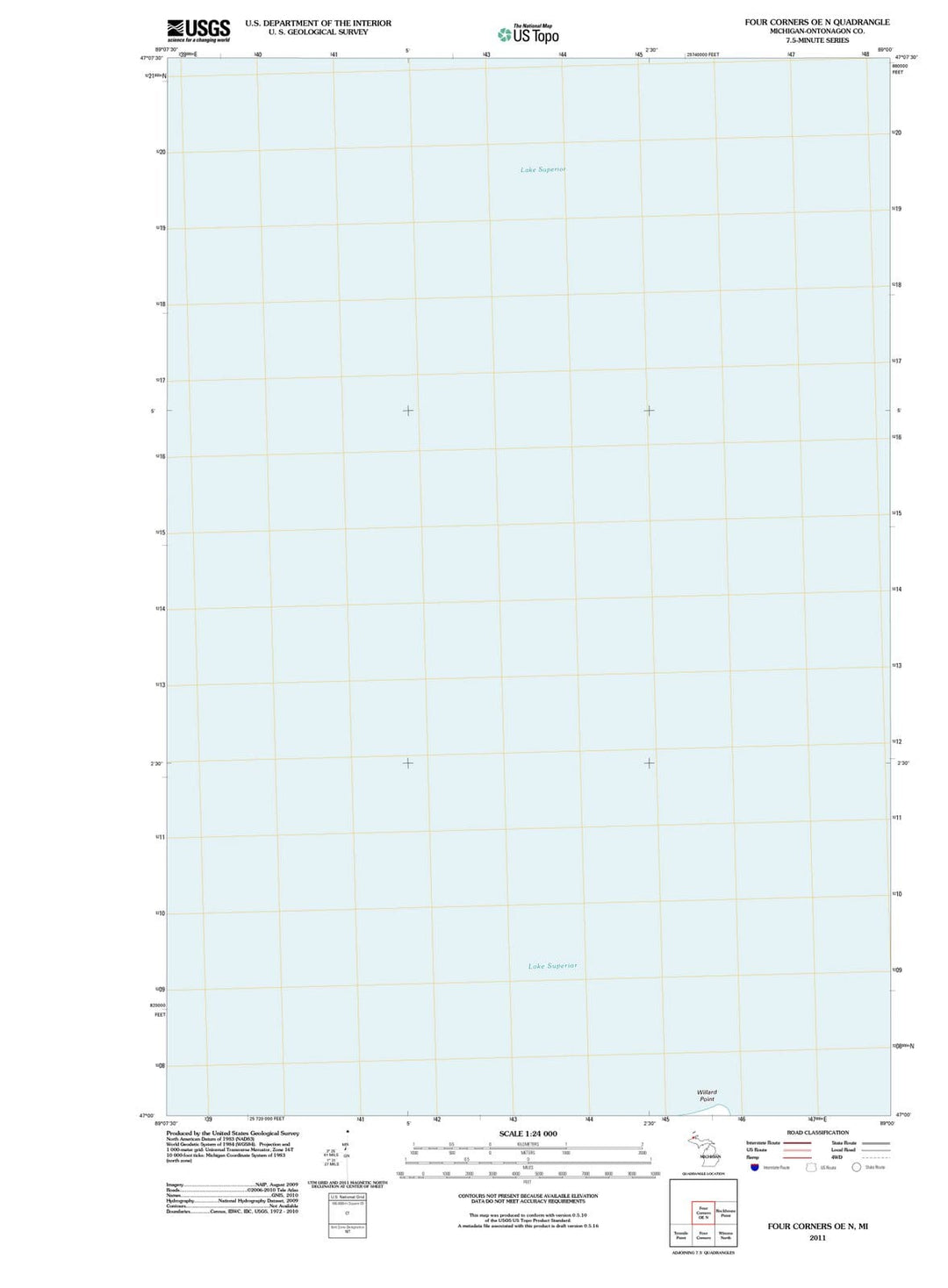 2011 Four Corners, MI - Michigan - USGS Topographic Map