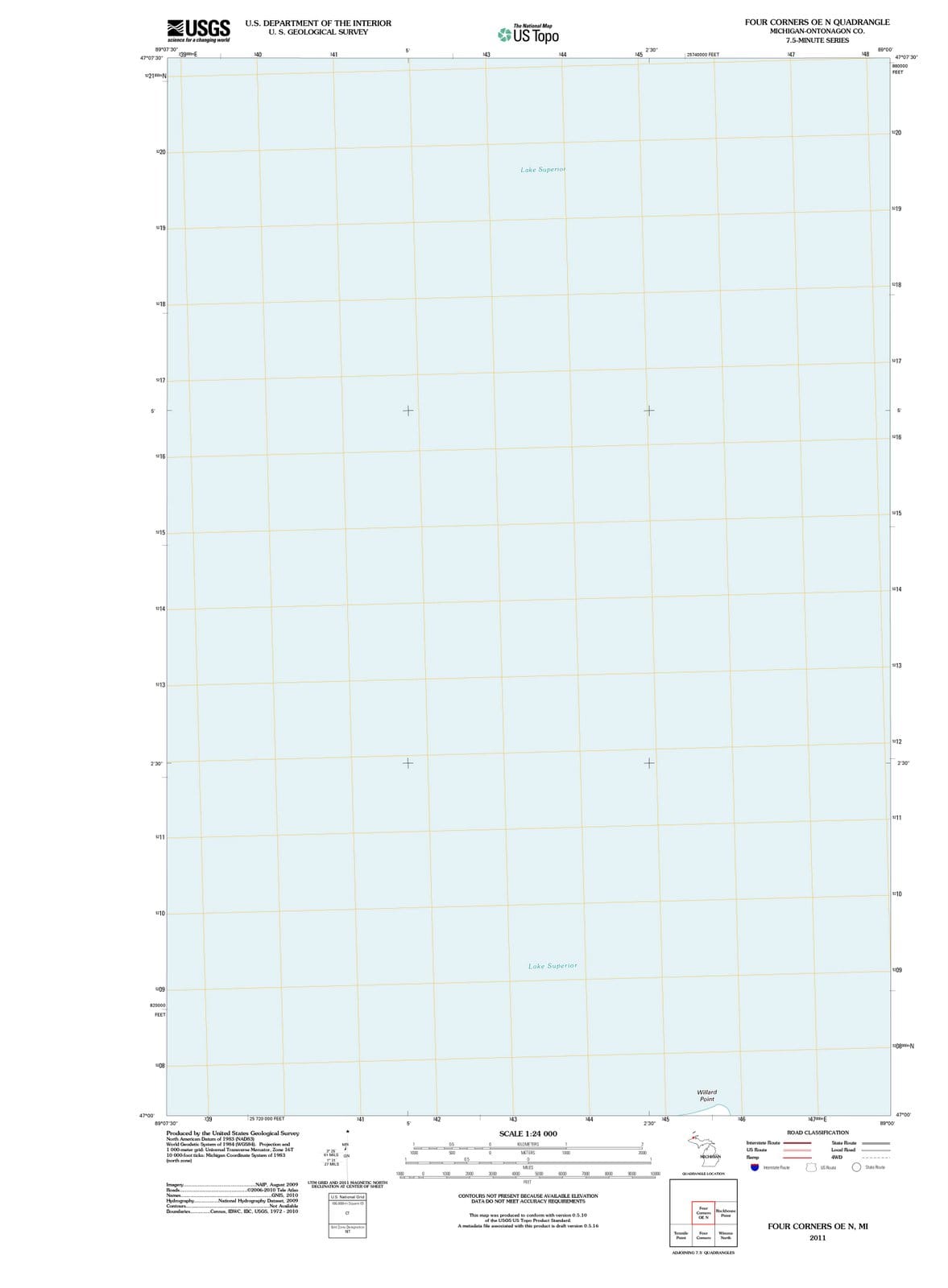 2011 Four Corners, MI - Michigan - USGS Topographic Map