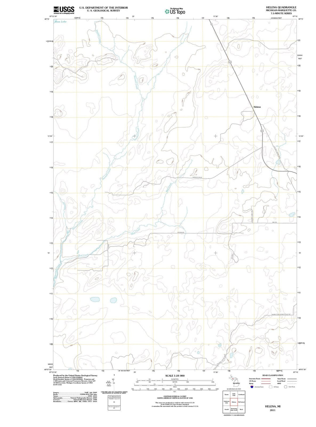 2011 Helena, MI - Michigan - USGS Topographic Map