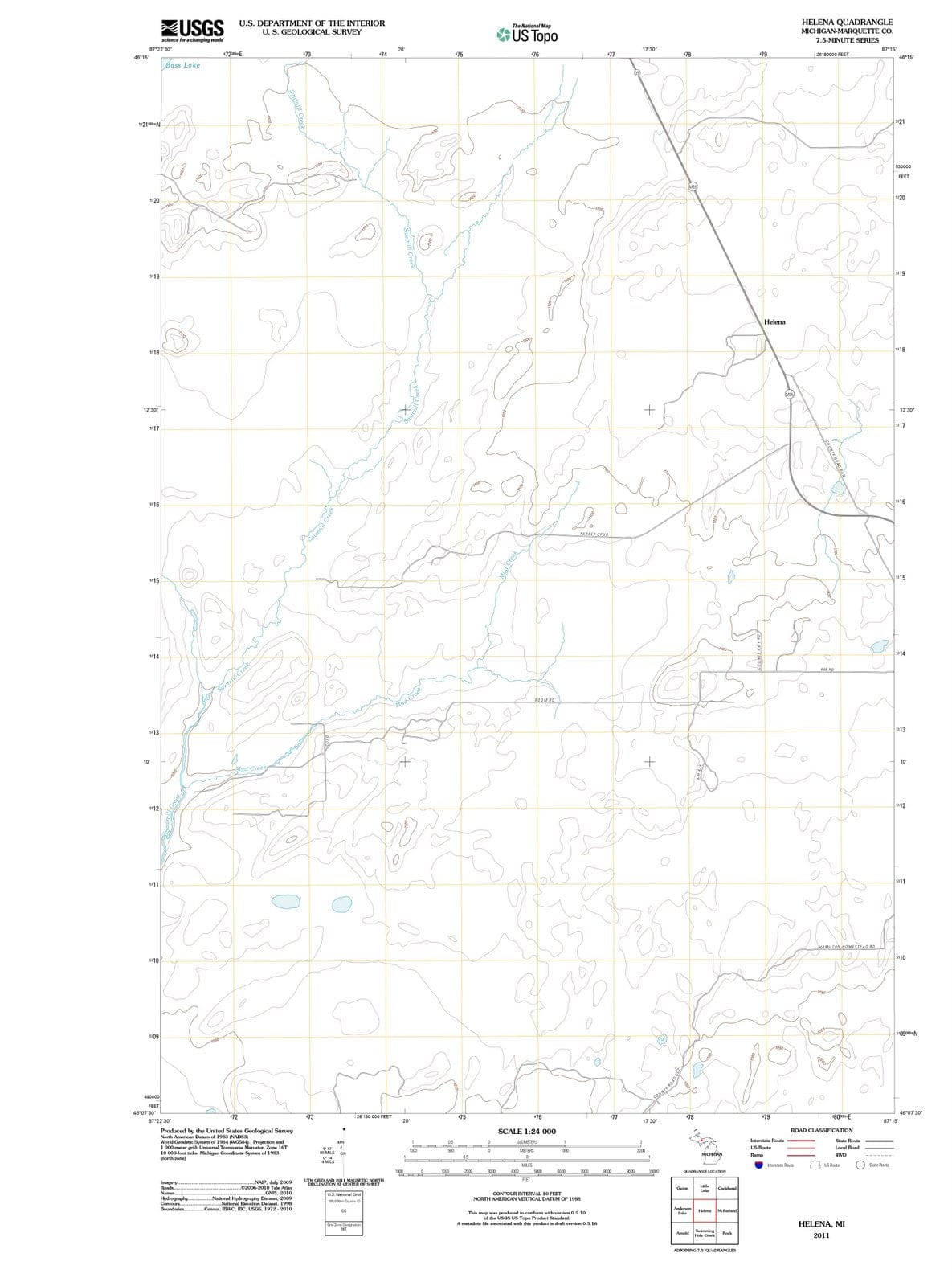 2011 Helena, MI - Michigan - USGS Topographic Map