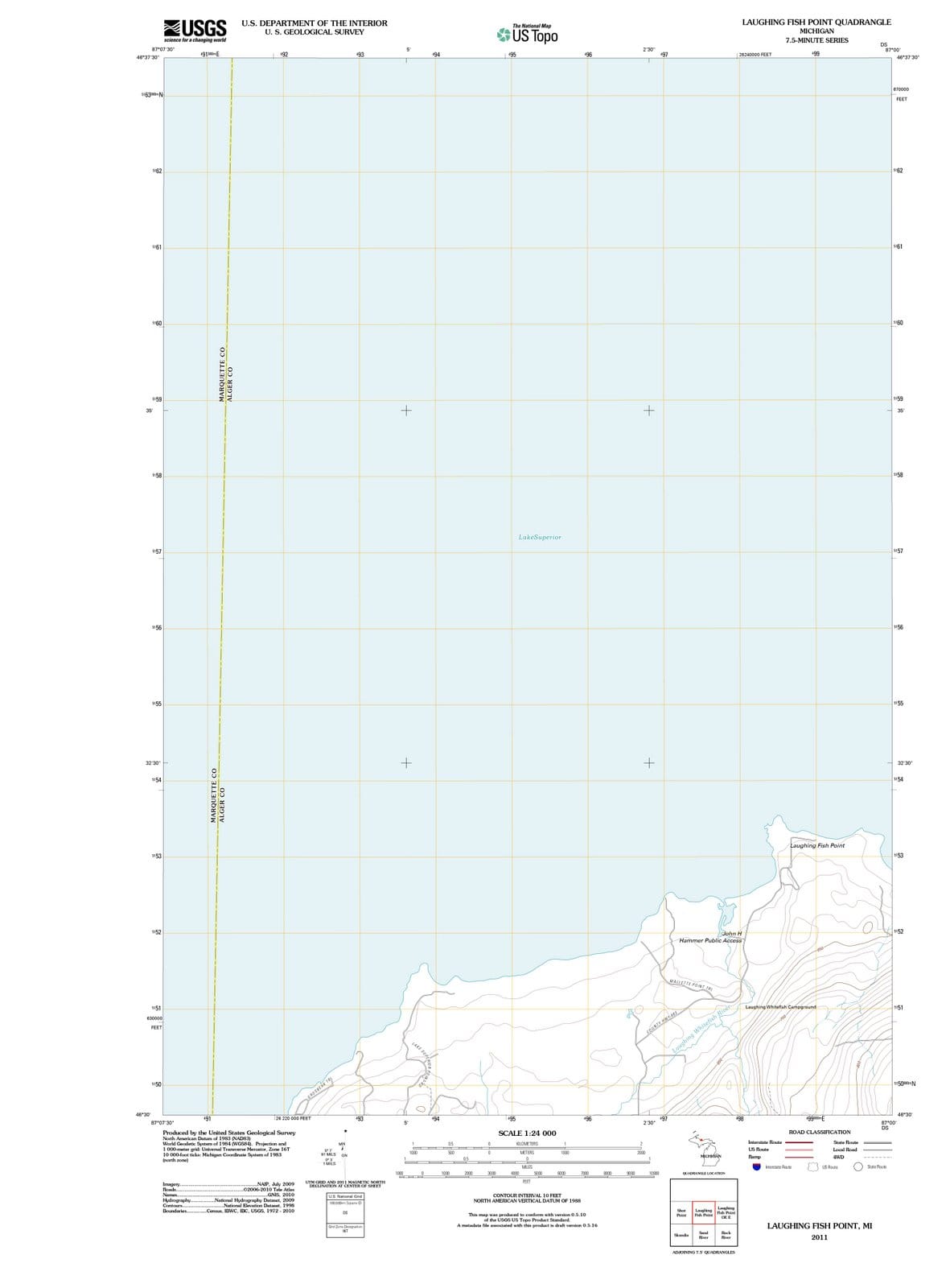 2011 Laughing Fish Point, MI - Michigan - USGS Topographic Map