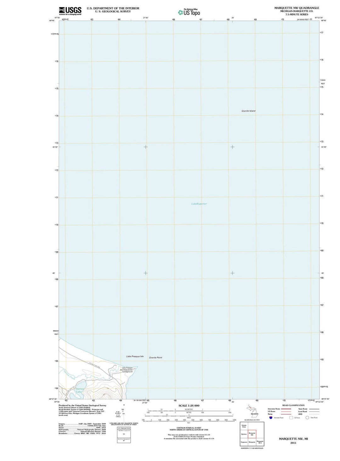 2011 Marquette, MI - Michigan - USGS Topographic Map