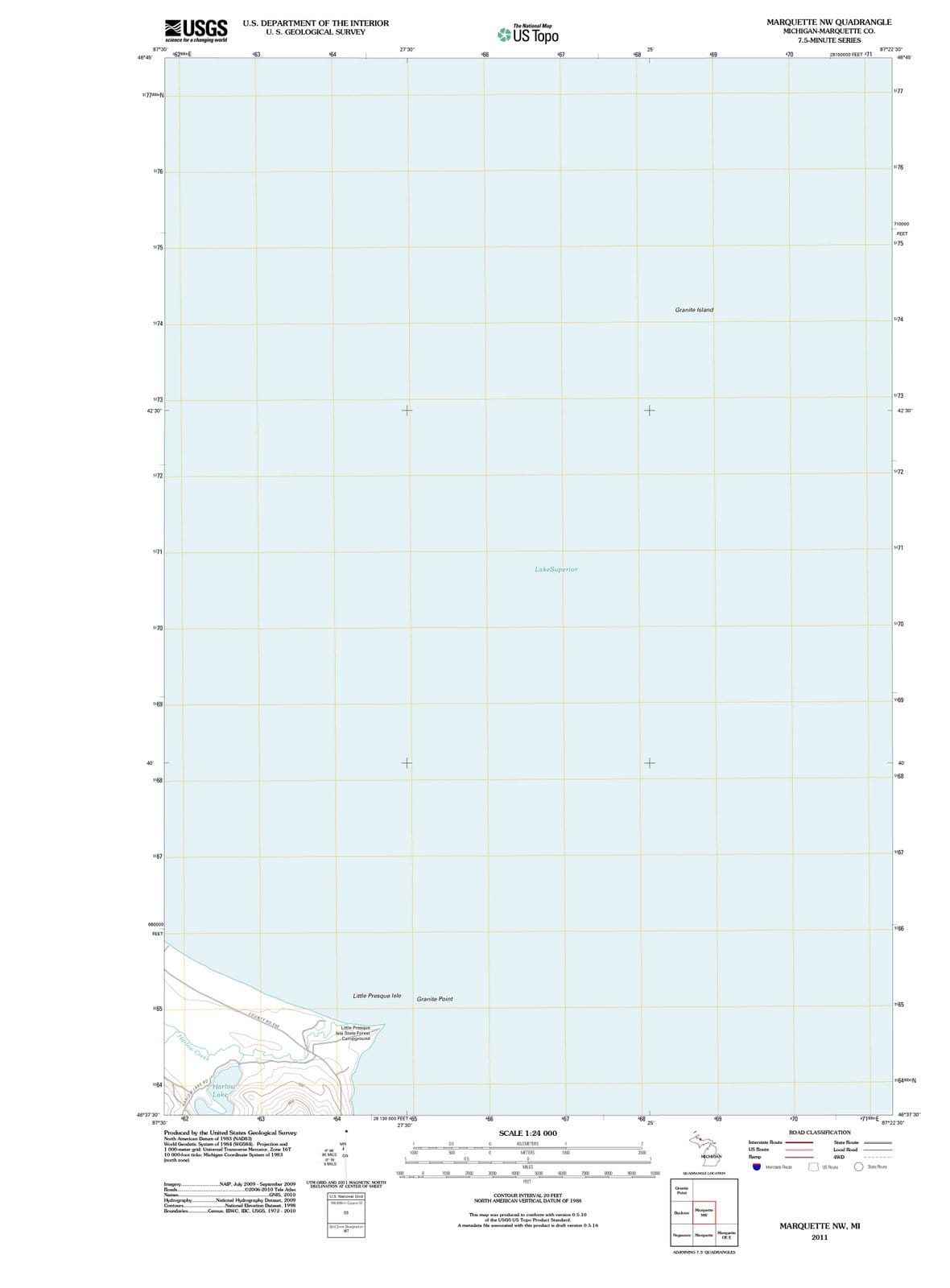 2011 Marquette, MI - Michigan - USGS Topographic Map