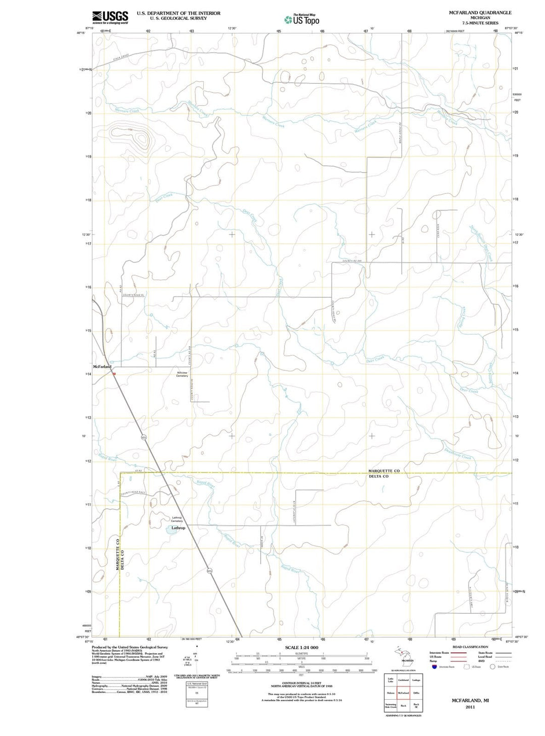 2011 McFarland, MI - Michigan - USGS Topographic Map