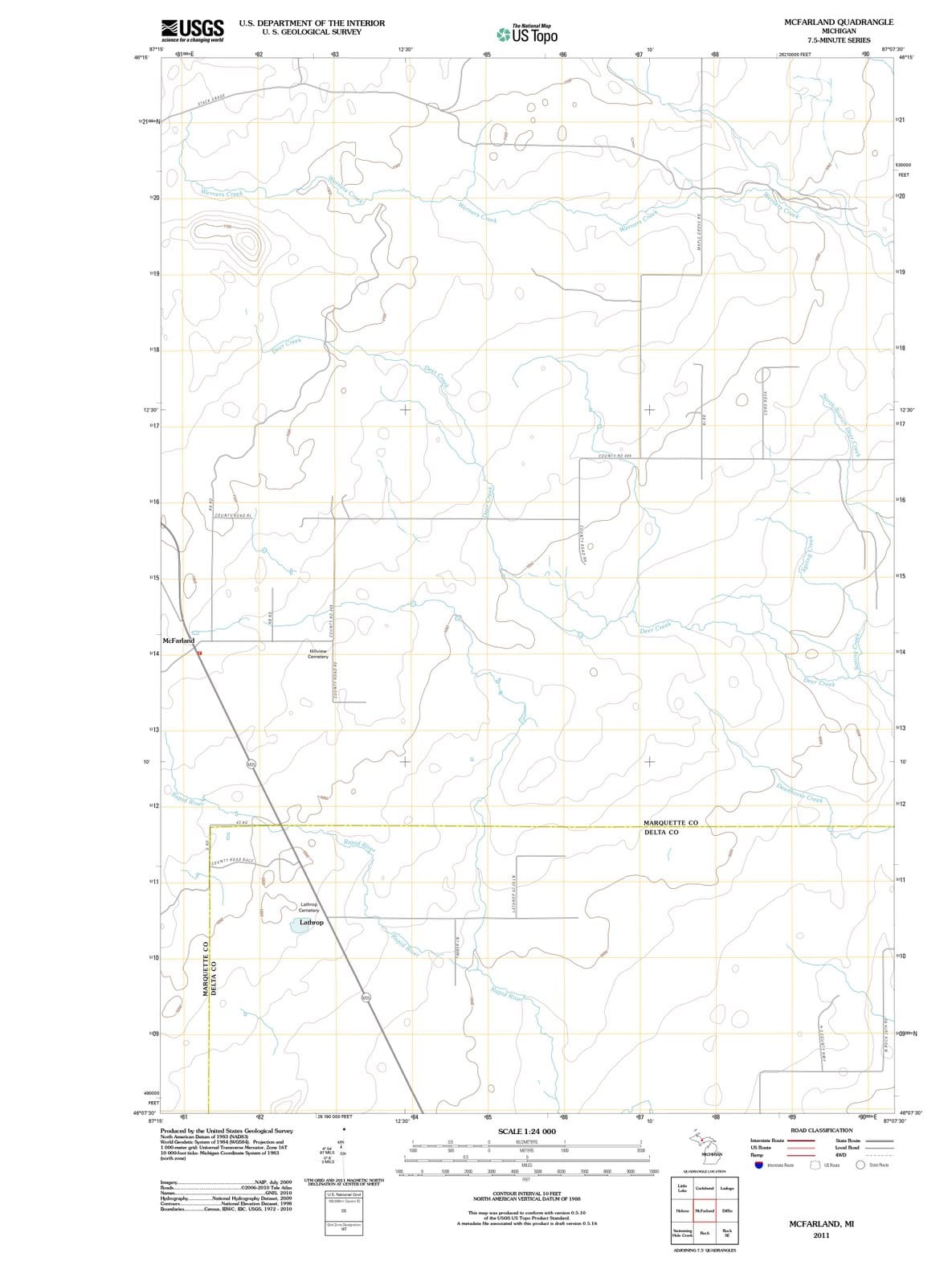 2011 McFarland, MI - Michigan - USGS Topographic Map