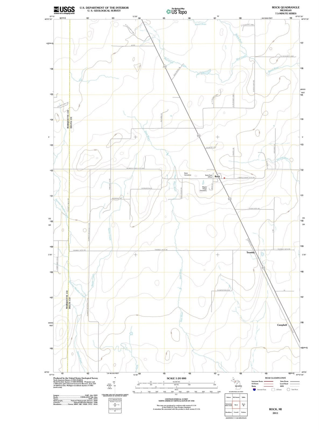 2011 Rock, MI - Michigan - USGS Topographic Map