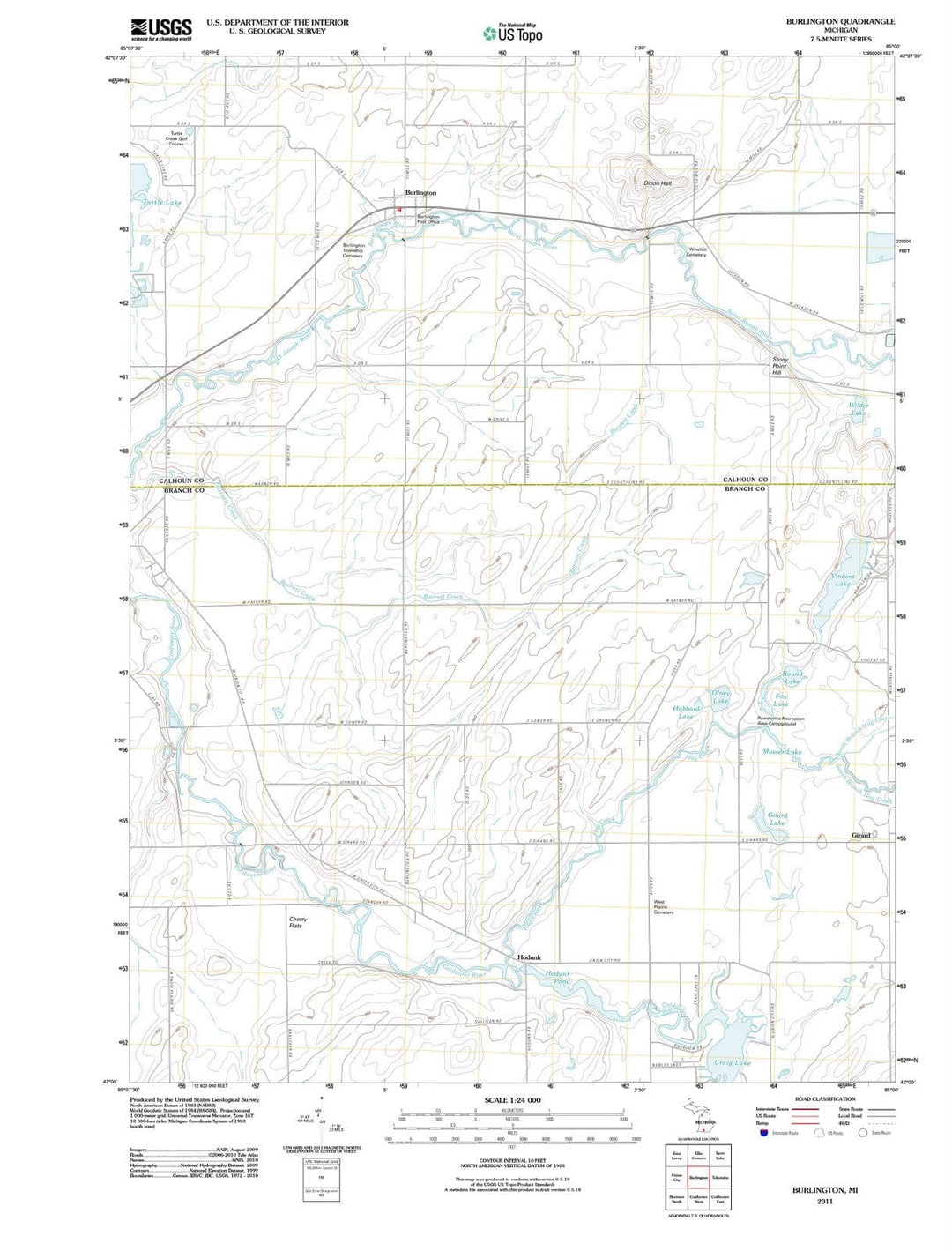 2011 Burlington, MI - Michigan - USGS Topographic Map