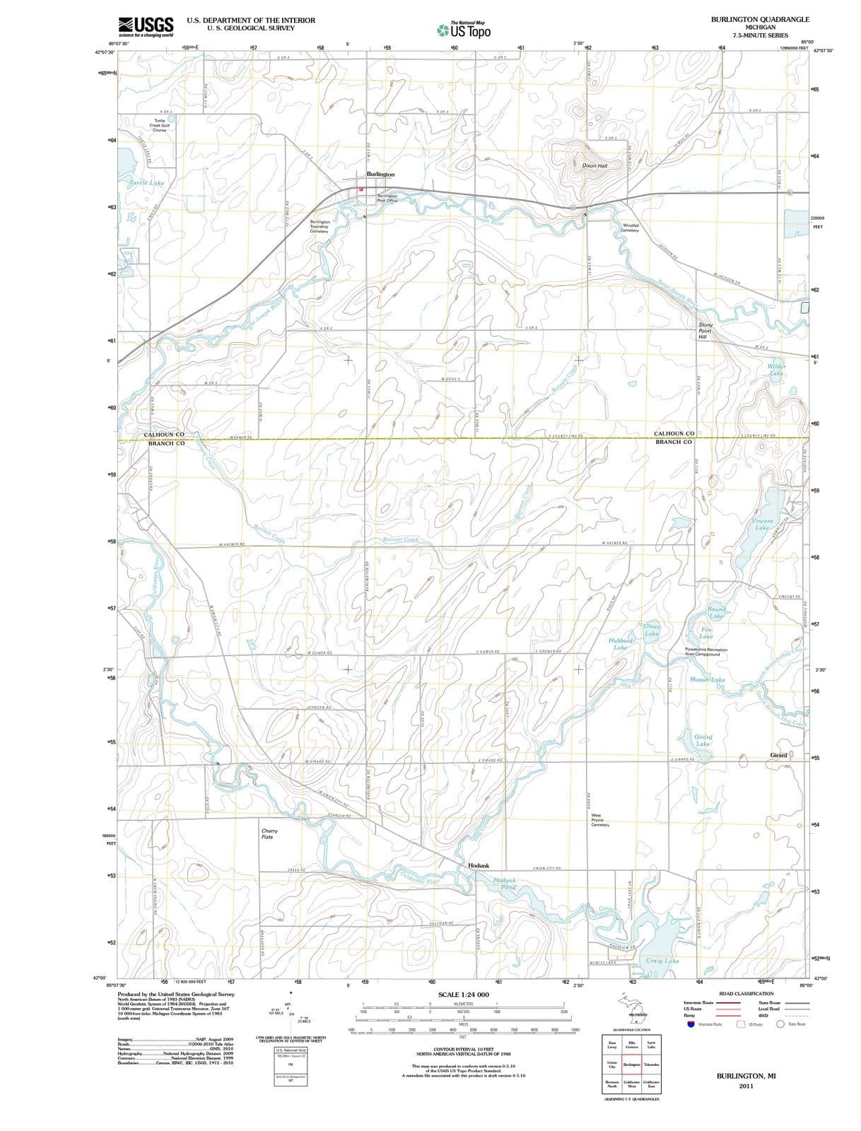 2011 Burlington, MI - Michigan - USGS Topographic Map