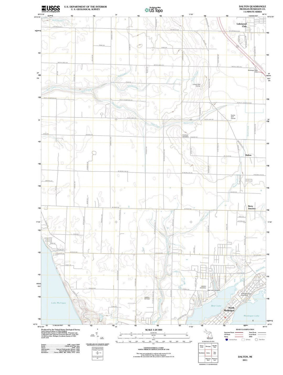 2011 Dalton, MI - Michigan - USGS Topographic Map