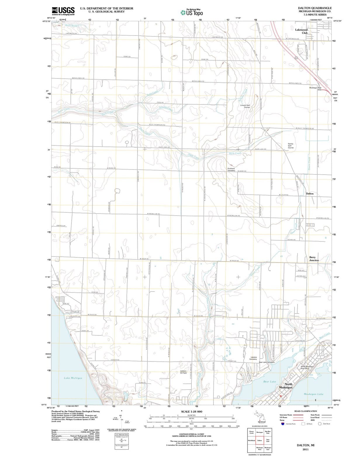 2011 Dalton, MI - Michigan - USGS Topographic Map