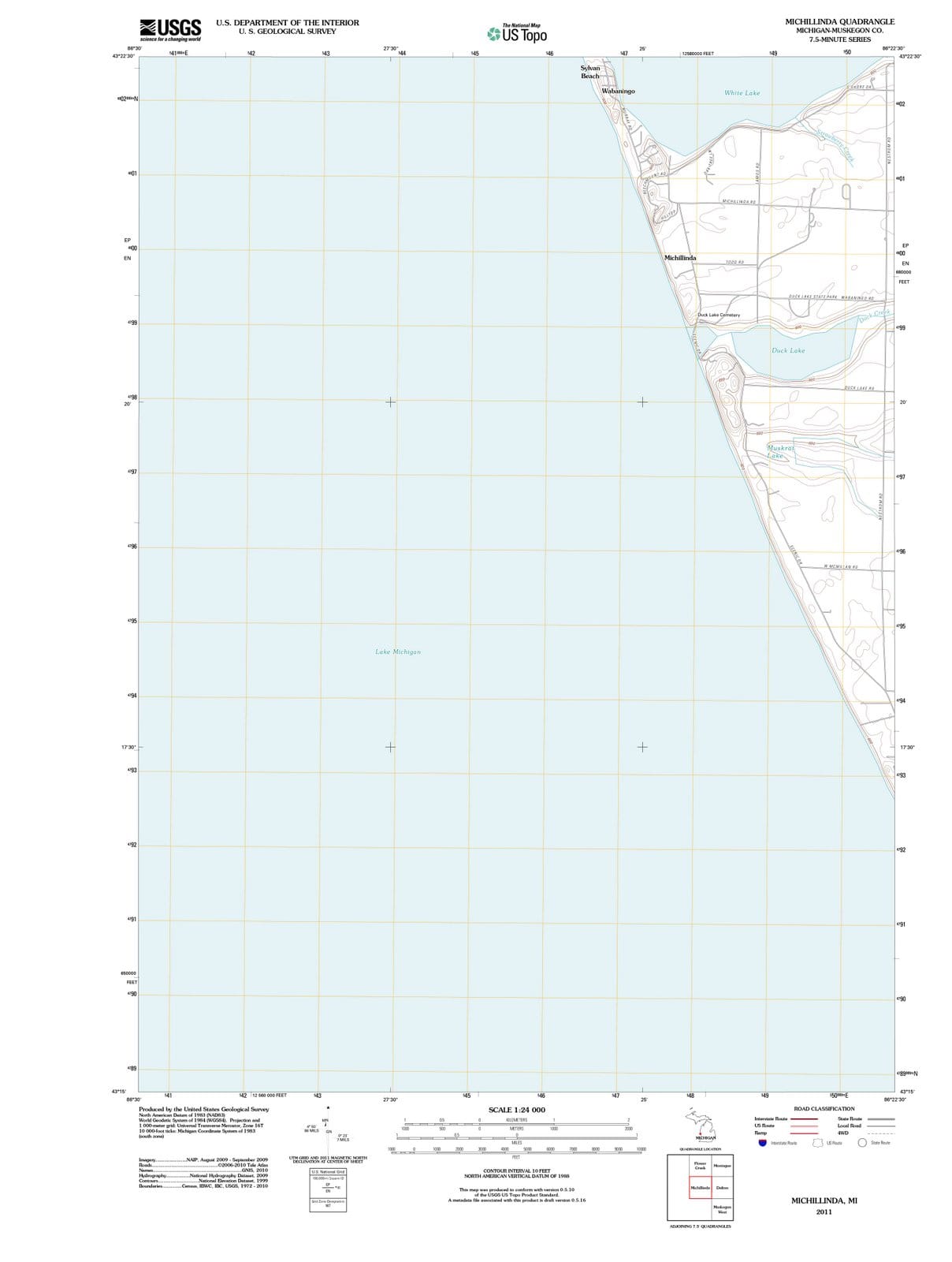 2011 Michillinda, MI - Michigan - USGS Topographic Map