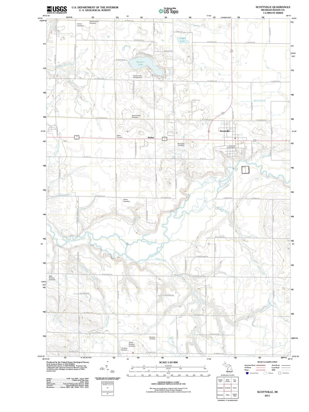 2011 Scottville, MI - Michigan - USGS Topographic Map