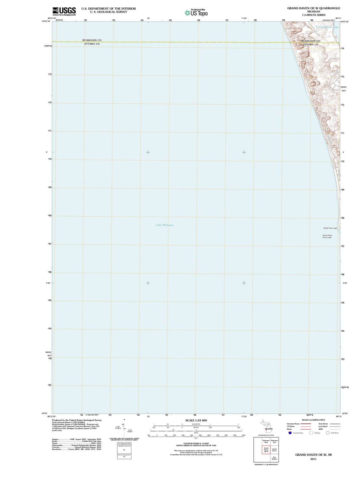 2011 Grand Haven, MI - Michigan - USGS Topographic Map v2