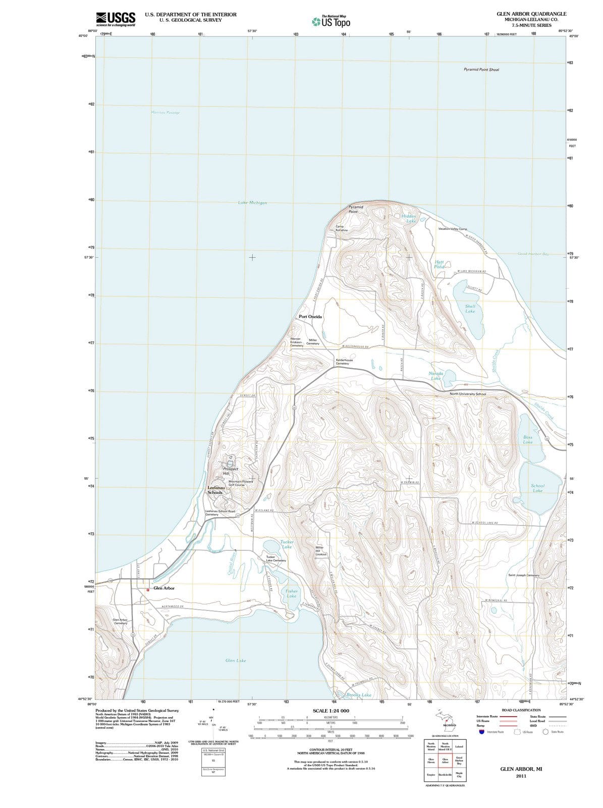 2011 Glen Arbor, MI - Michigan - USGS Topographic Map