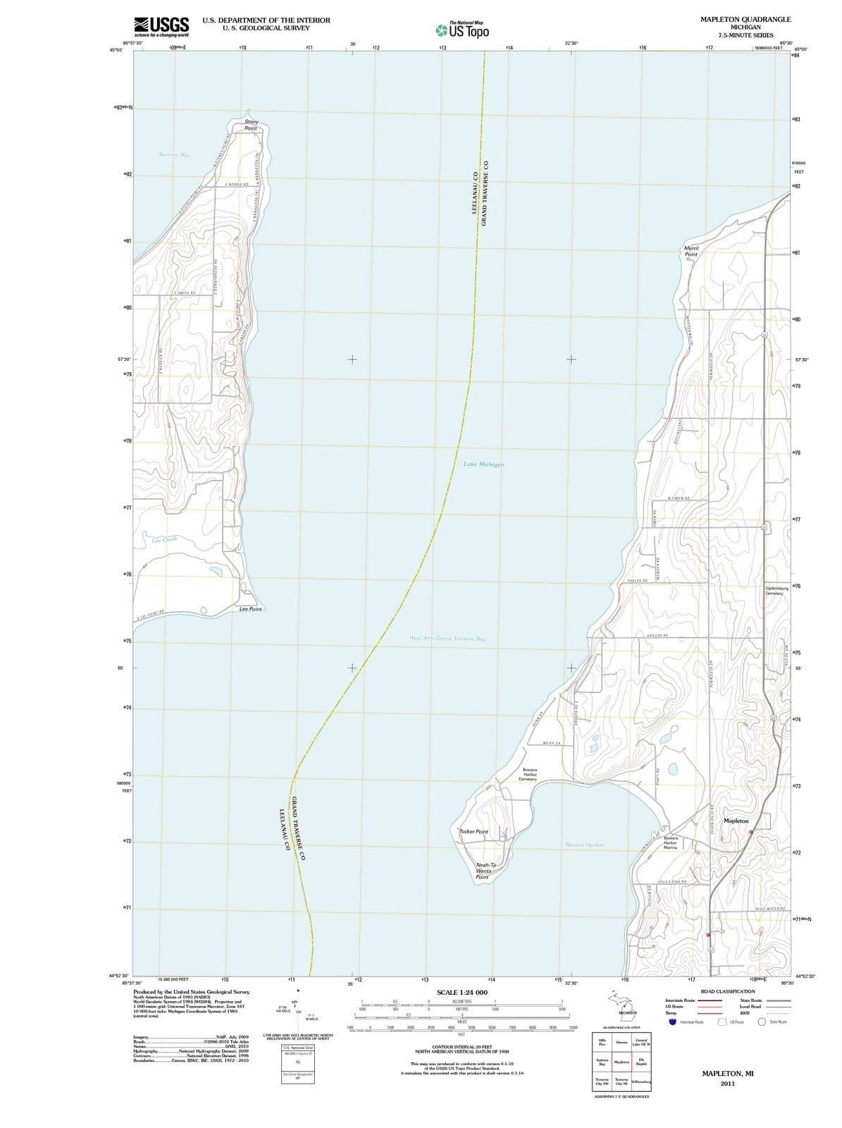 2011 Mapleton, MI - Michigan - USGS Topographic Map