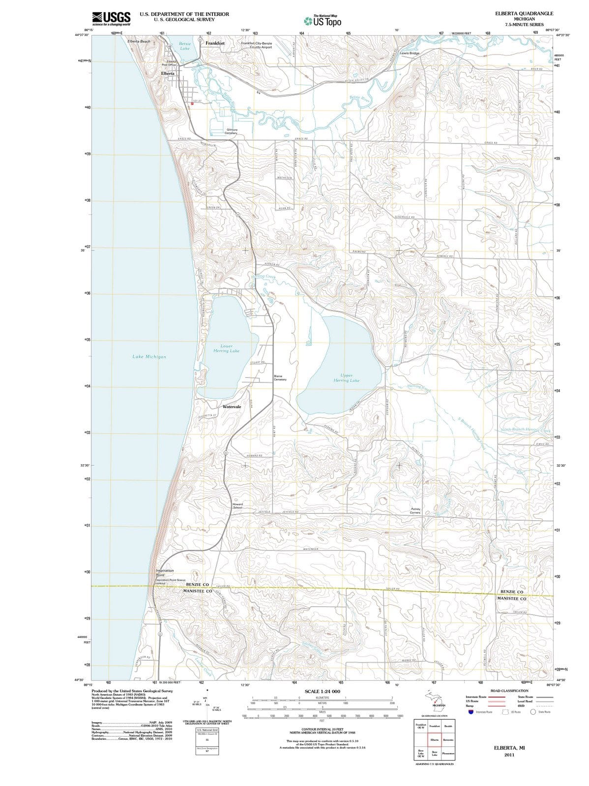 2011 Elberta, MI - Michigan - USGS Topographic Map