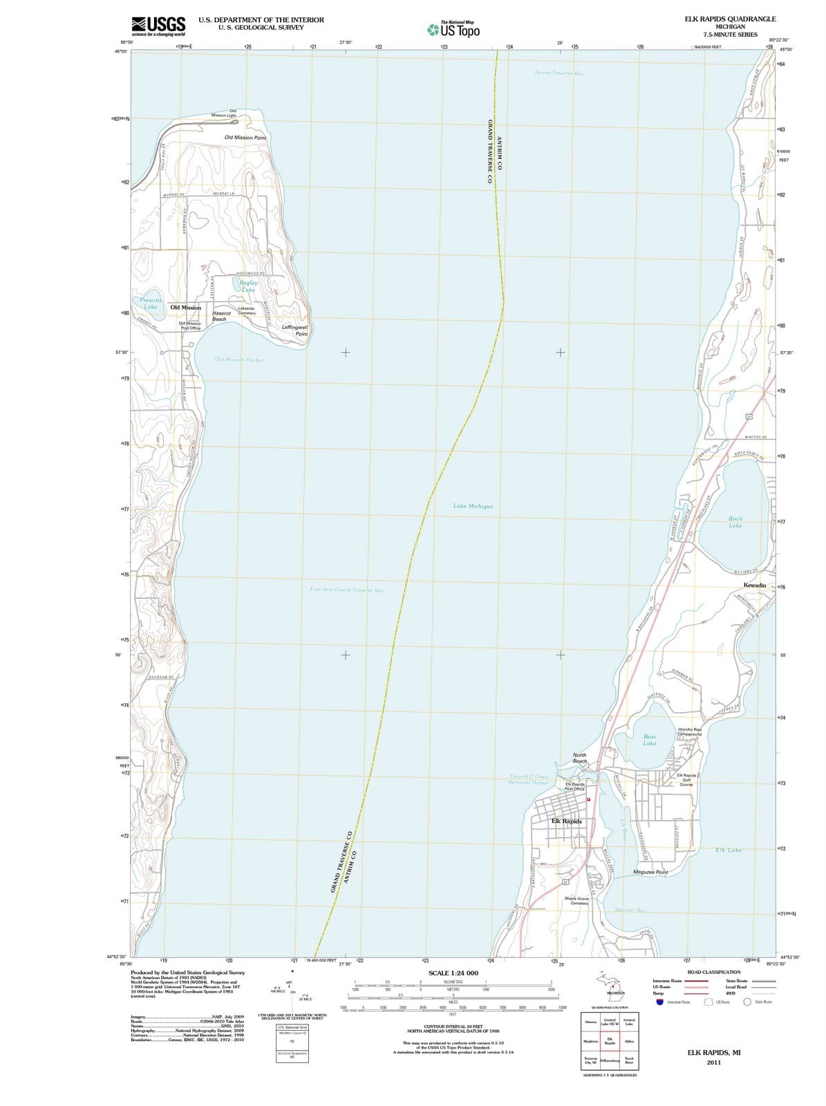 2011 Elk Rapids, MI - Michigan - USGS Topographic Map