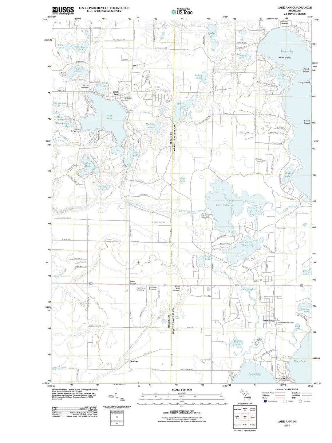 2011 Lake Ann, MI - Michigan - USGS Topographic Map