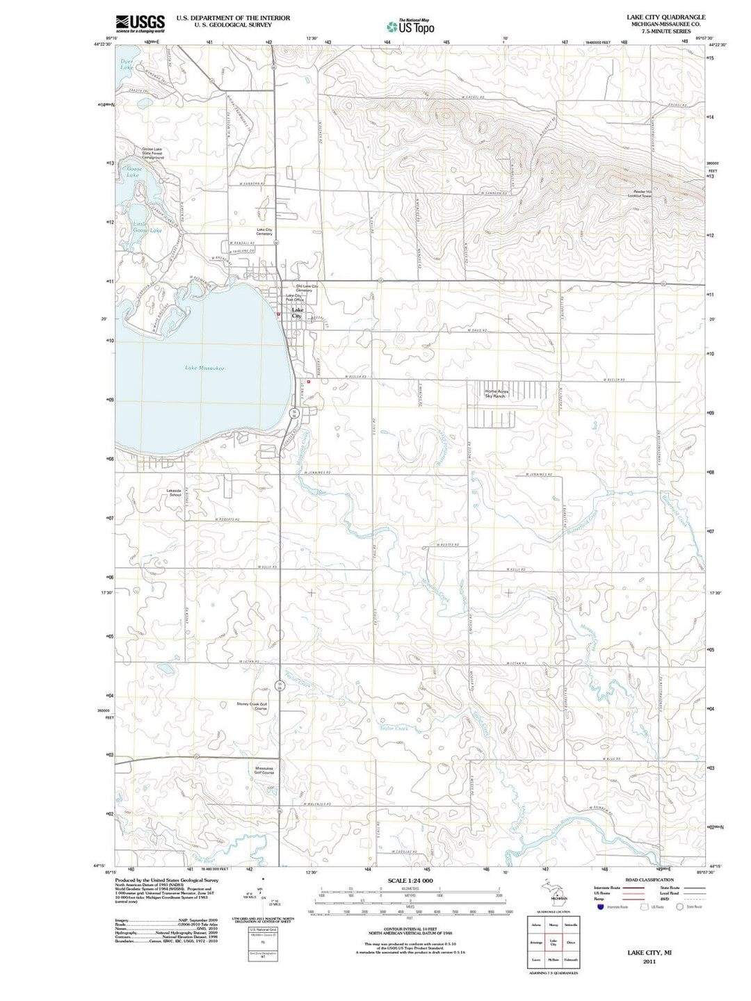 2011 Lake City, MI - Michigan - USGS Topographic Map