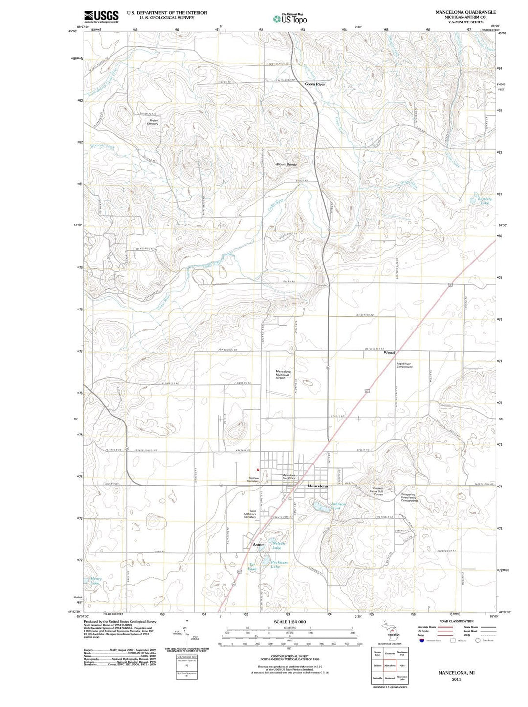 2011 Mancelona, MI - Michigan - USGS Topographic Map