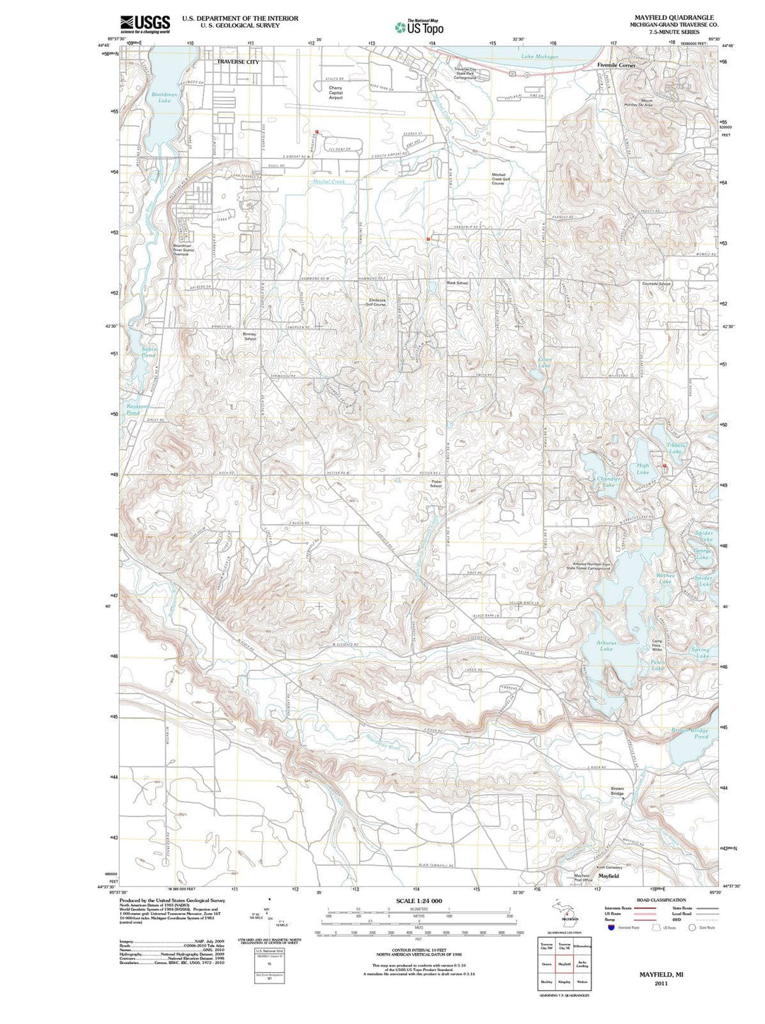 2011 Mayfield, MI - Michigan - USGS Topographic Map