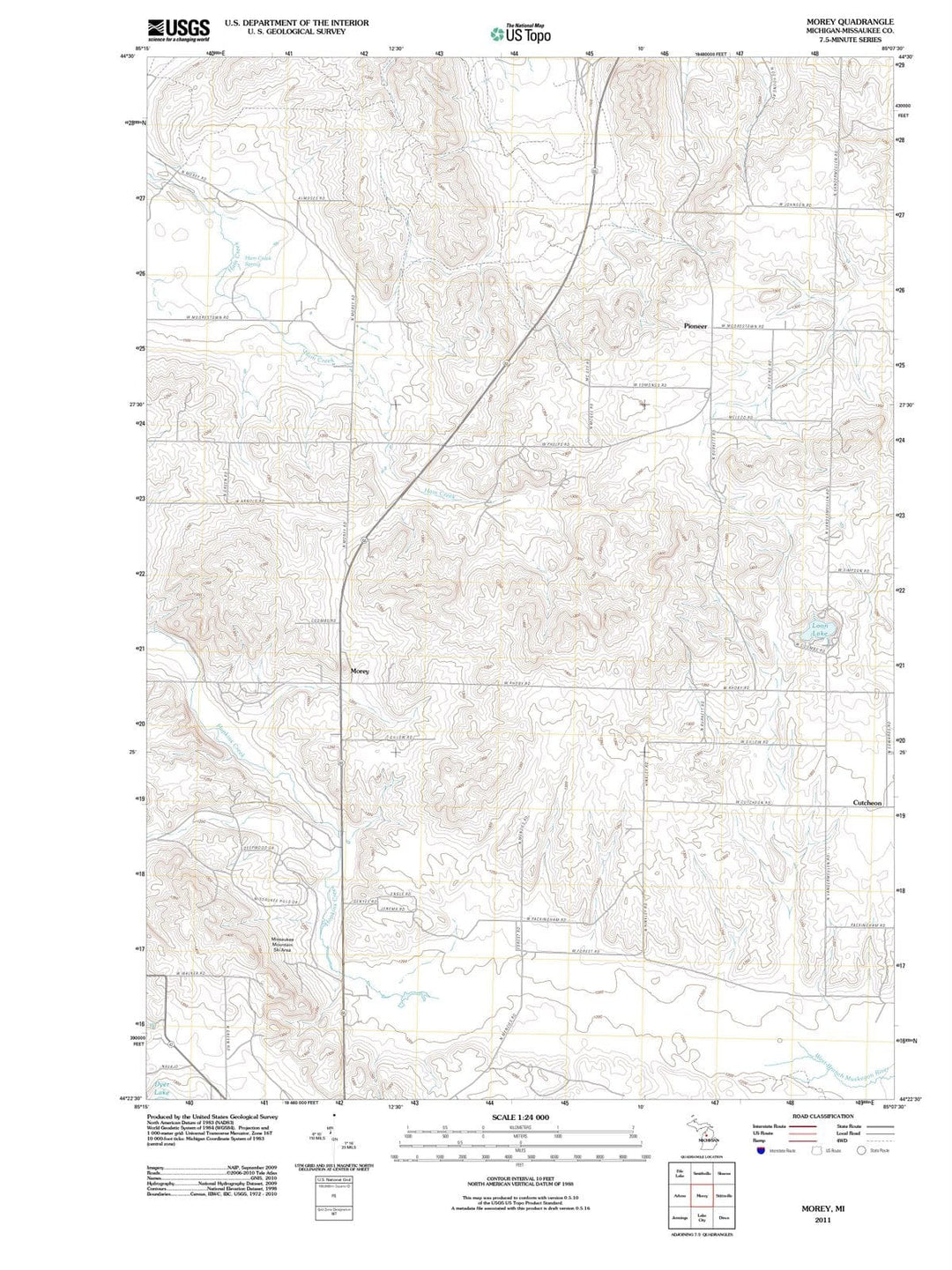 2011 Morey, MI - Michigan - USGS Topographic Map