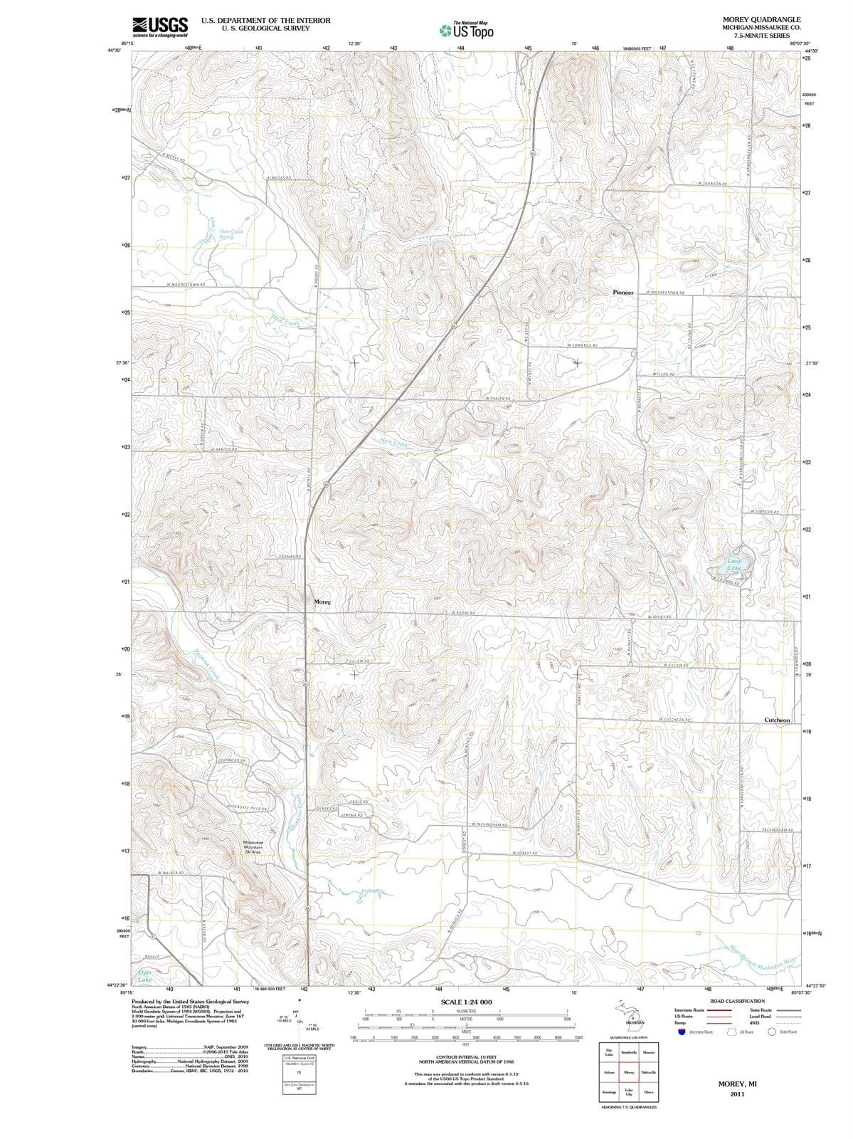 2011 Morey, MI - Michigan - USGS Topographic Map