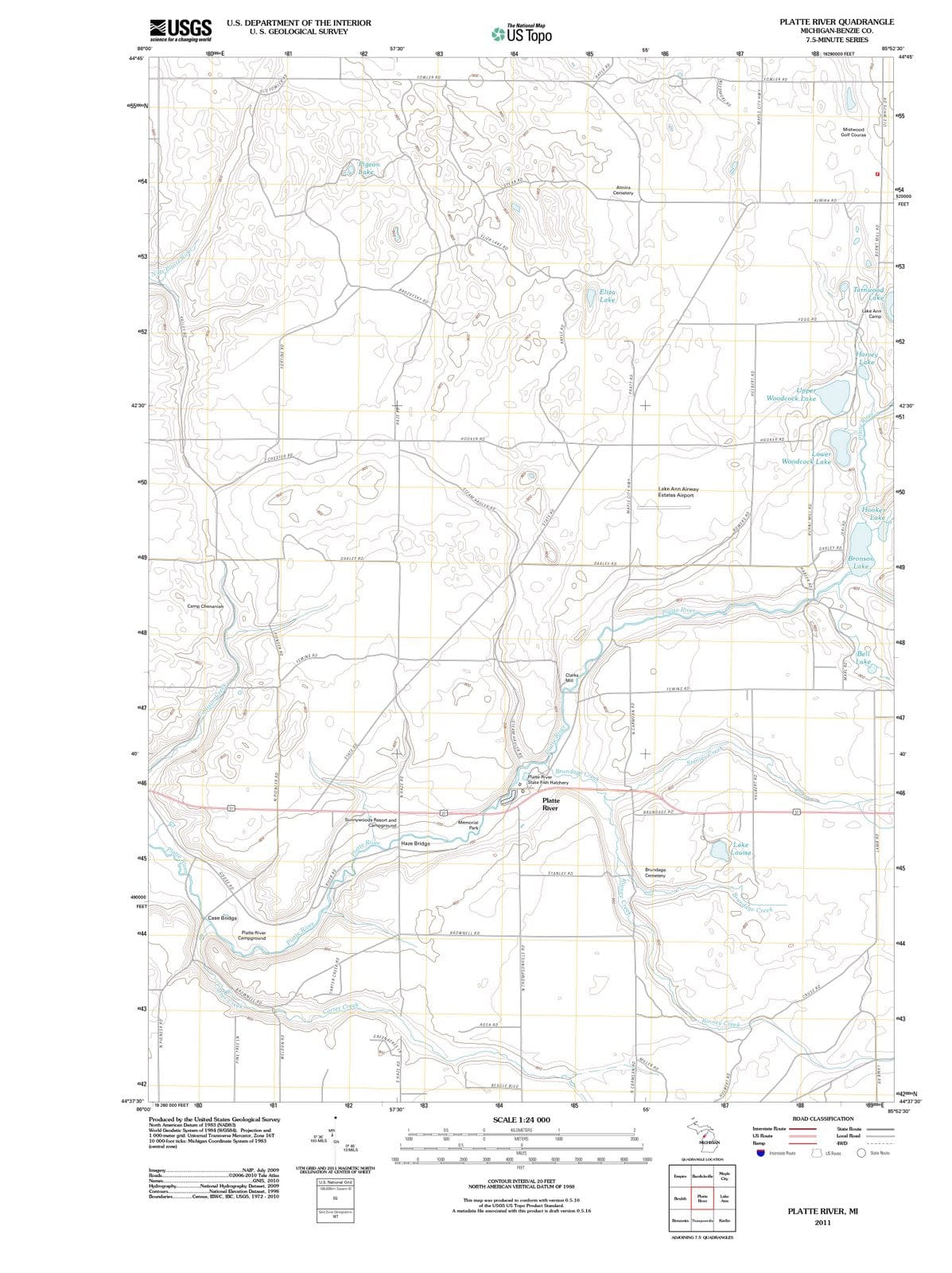 2011 Platte River, MI - Michigan - USGS Topographic Map