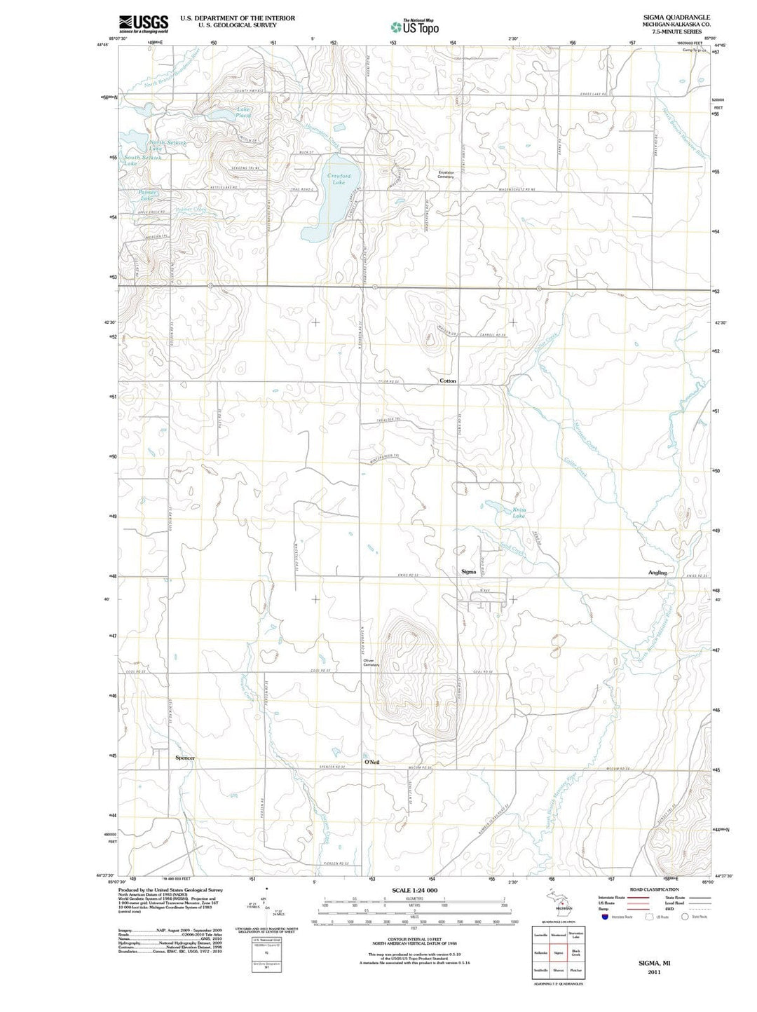 2011 Sigma, MI - Michigan - USGS Topographic Map