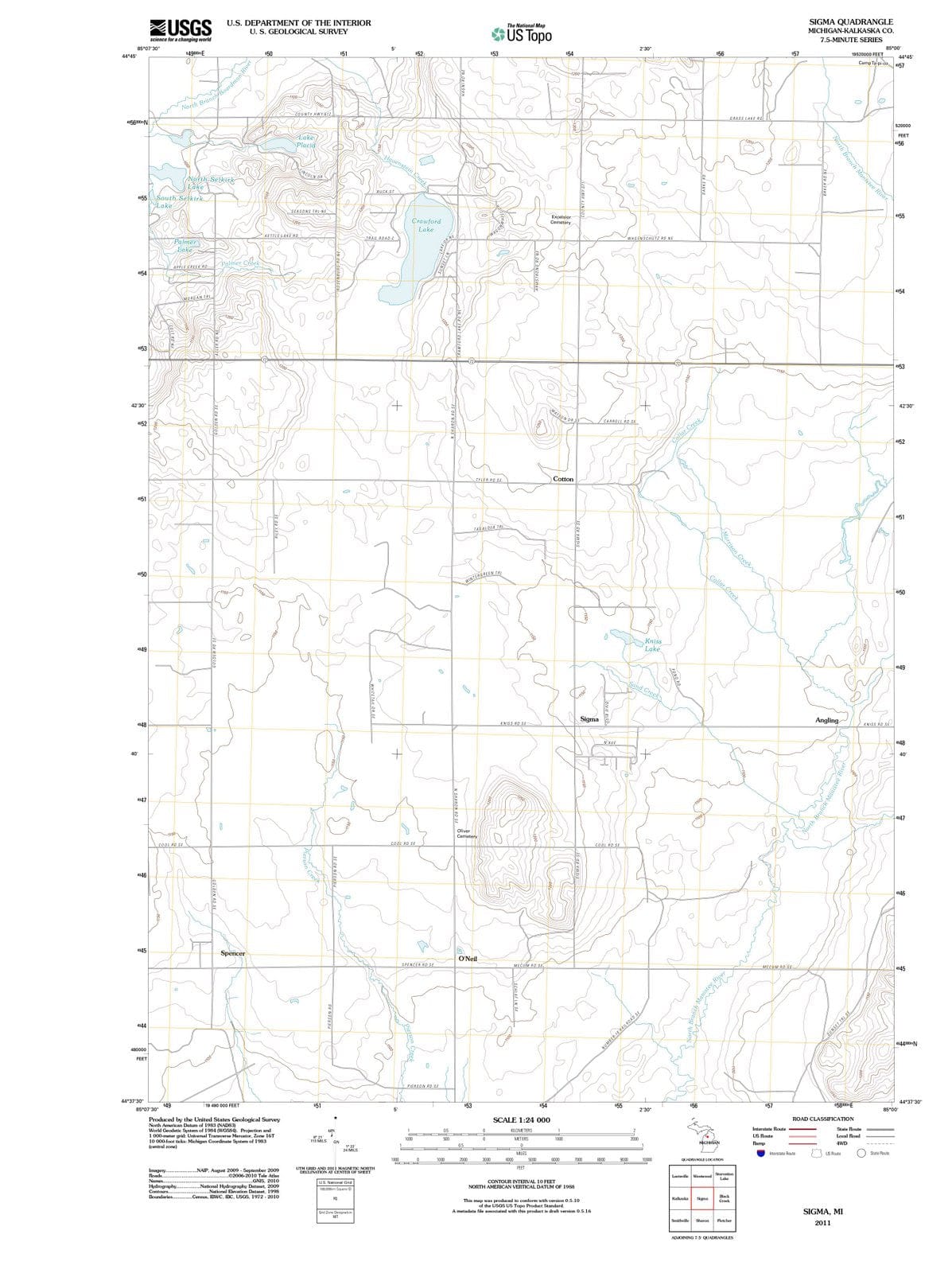 2011 Sigma, MI - Michigan - USGS Topographic Map