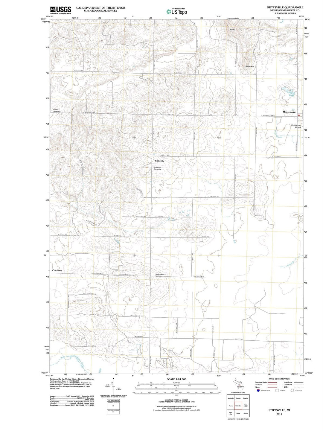 2011 Stittsville, MI - Michigan - USGS Topographic Map