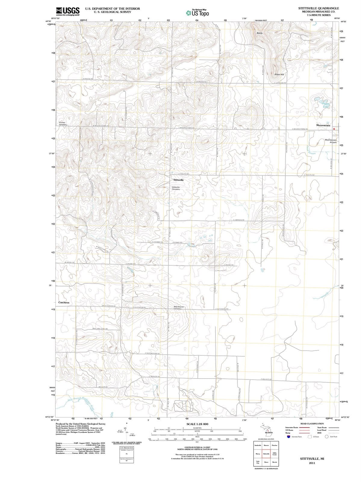 2011 Stittsville, MI - Michigan - USGS Topographic Map