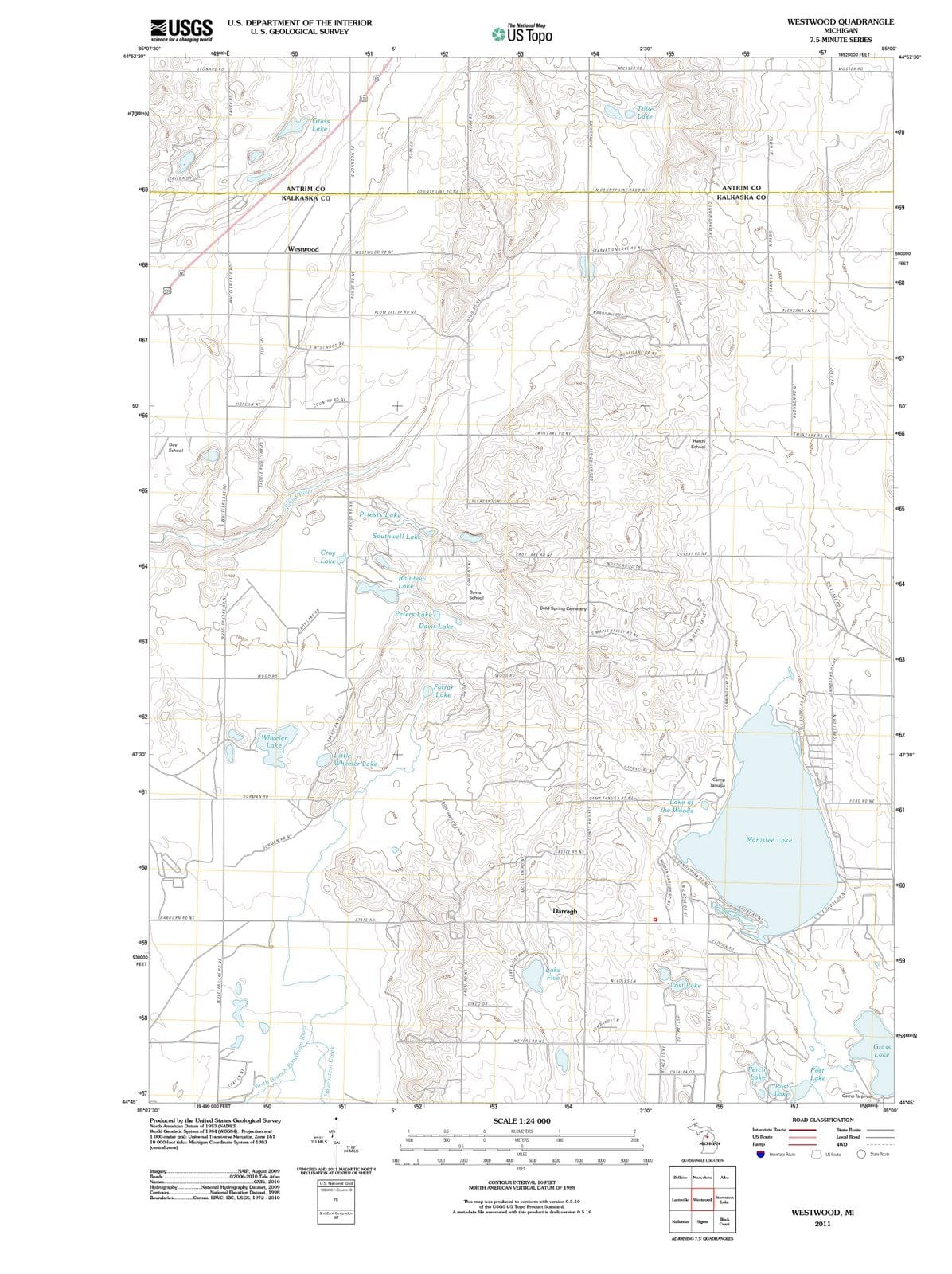2011 Westwood, MI - Michigan - USGS Topographic Map