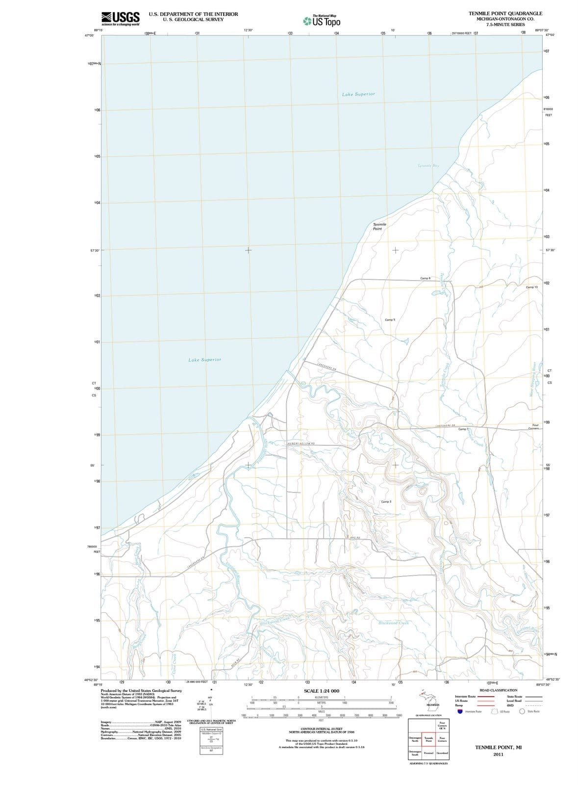 2011 Tenmile Point, MI - Michigan - USGS Topographic Map