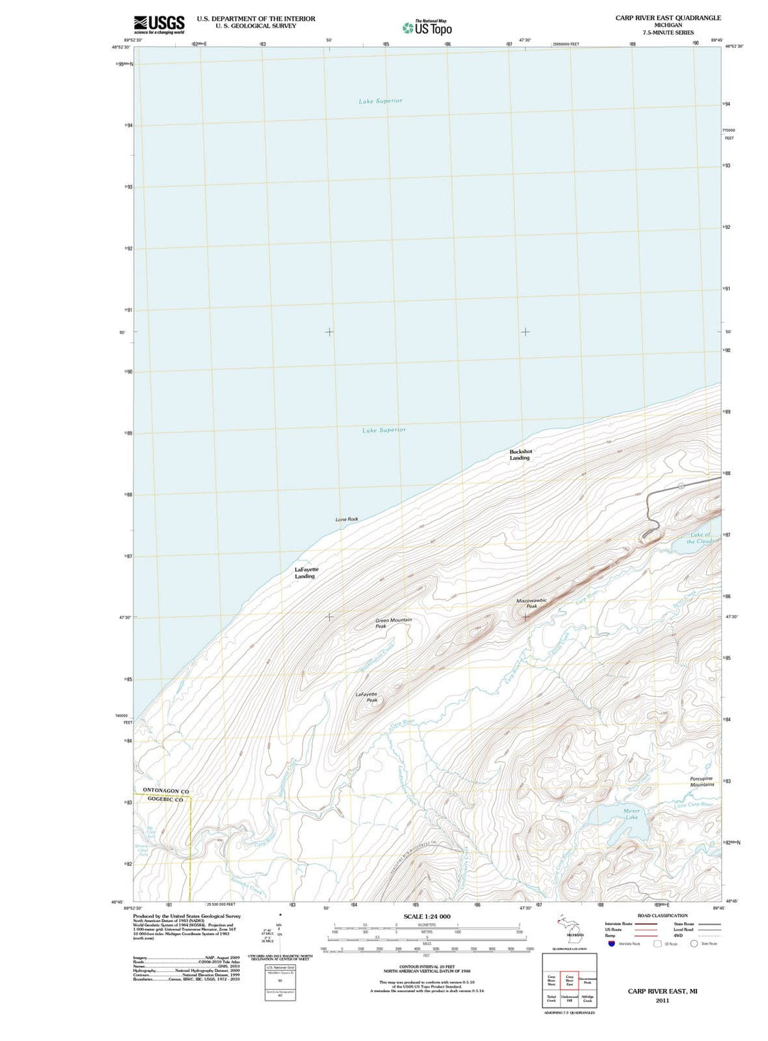 2011 Carp River East, MI - Michigan - USGS Topographic Map