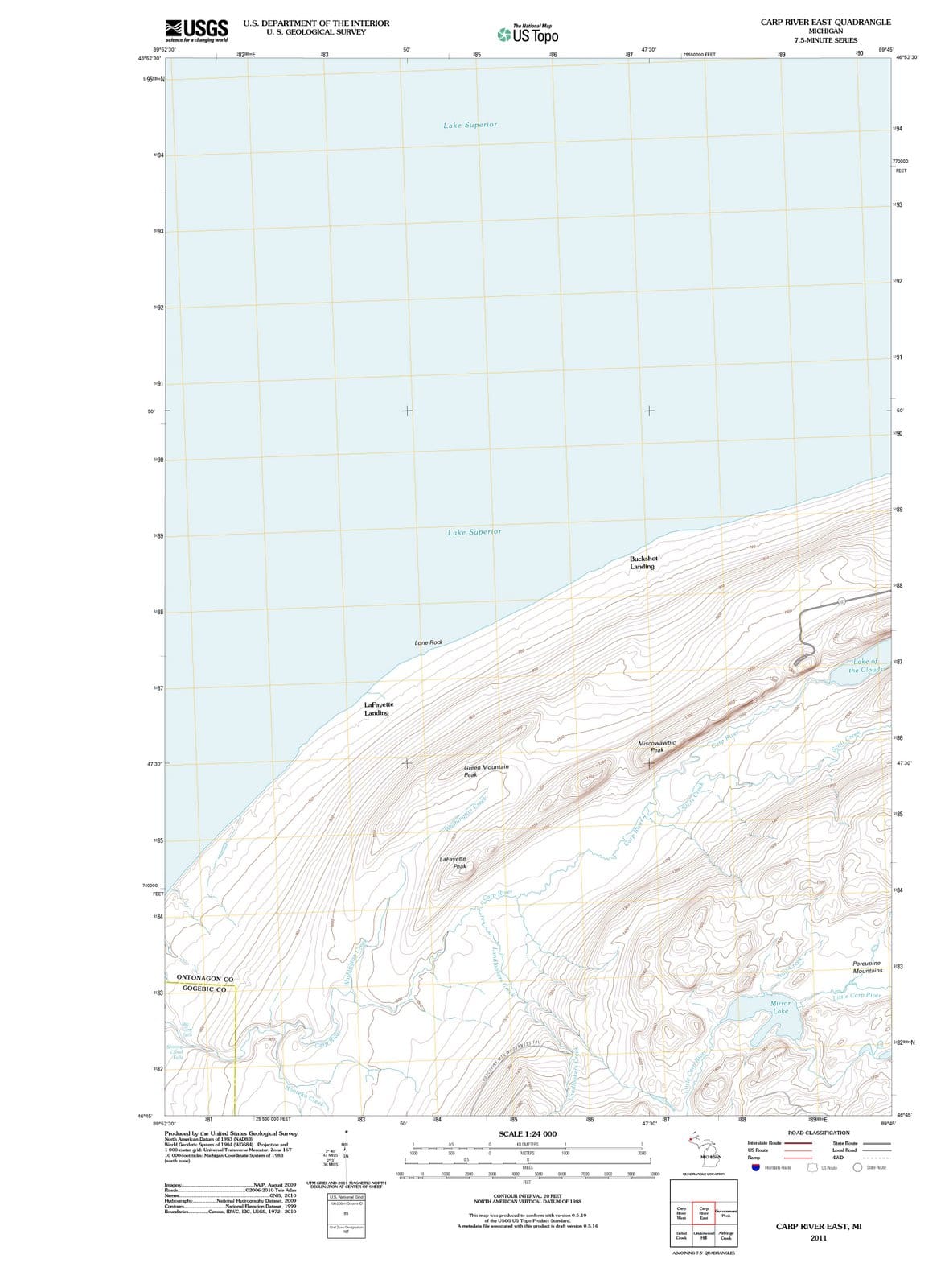 2011 Carp River East, MI - Michigan - USGS Topographic Map