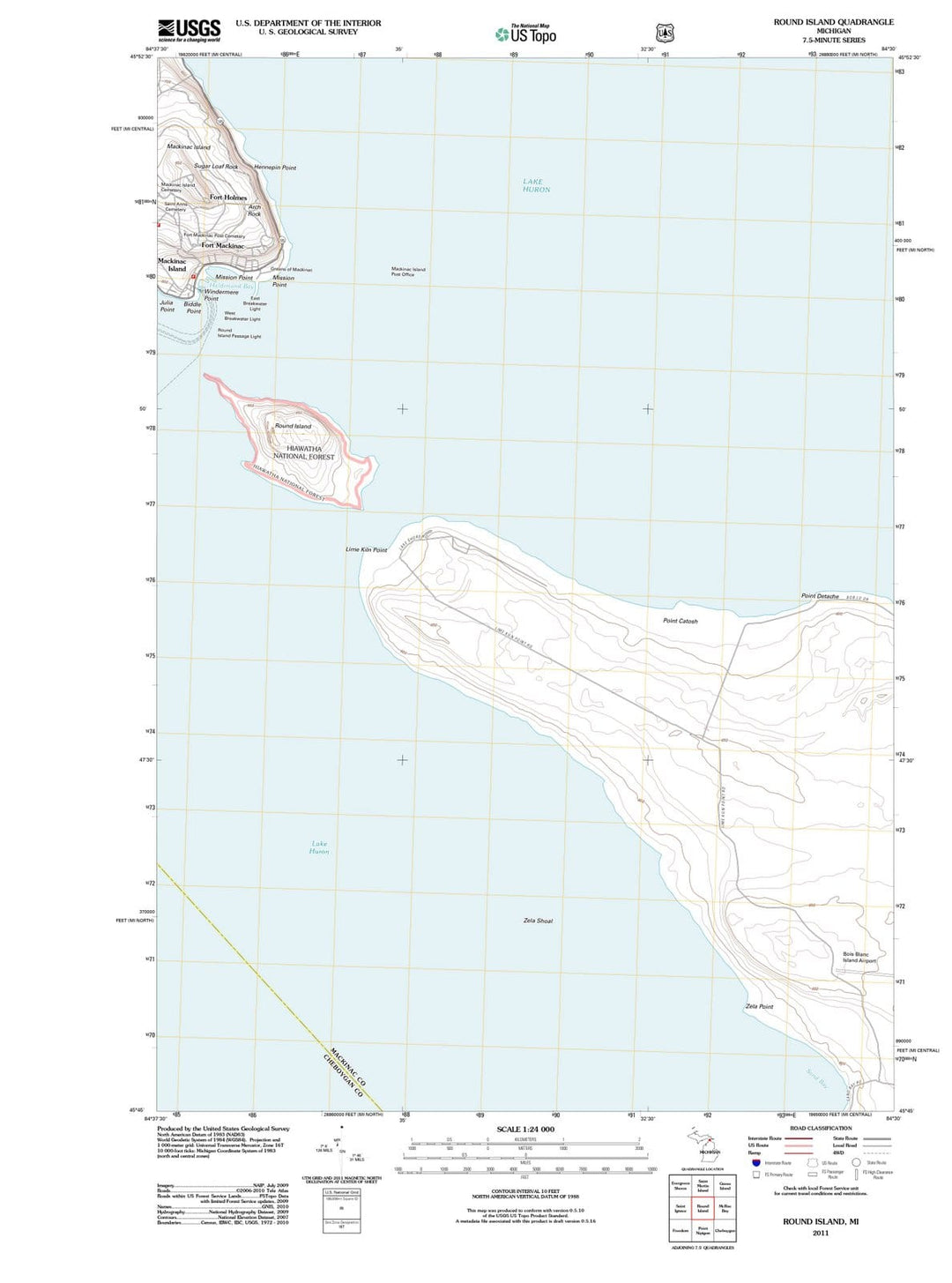 2011 Round Island, MI - Michigan - USGS Topographic Map