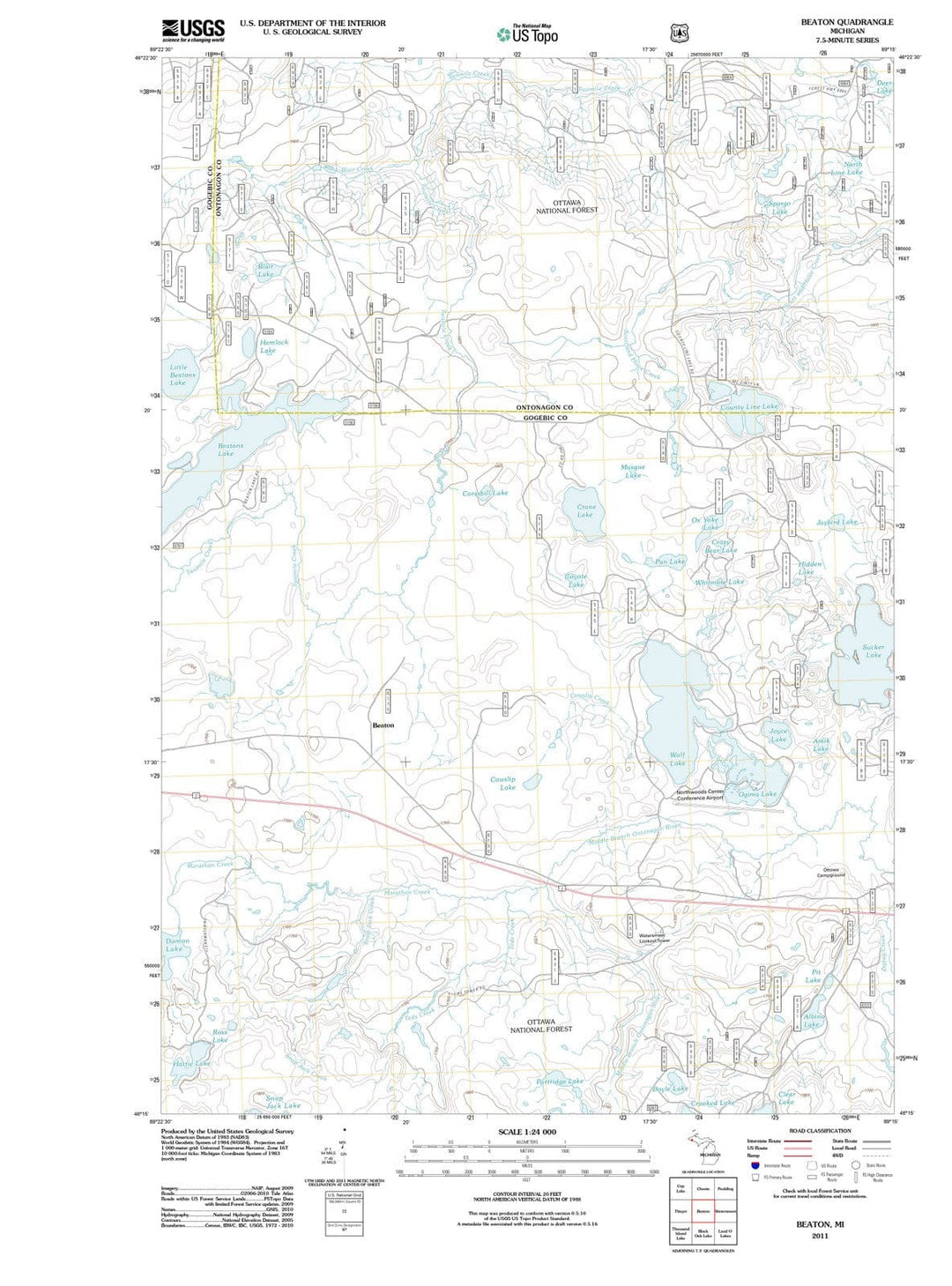 2011 Beaton, MI - Michigan - USGS Topographic Map