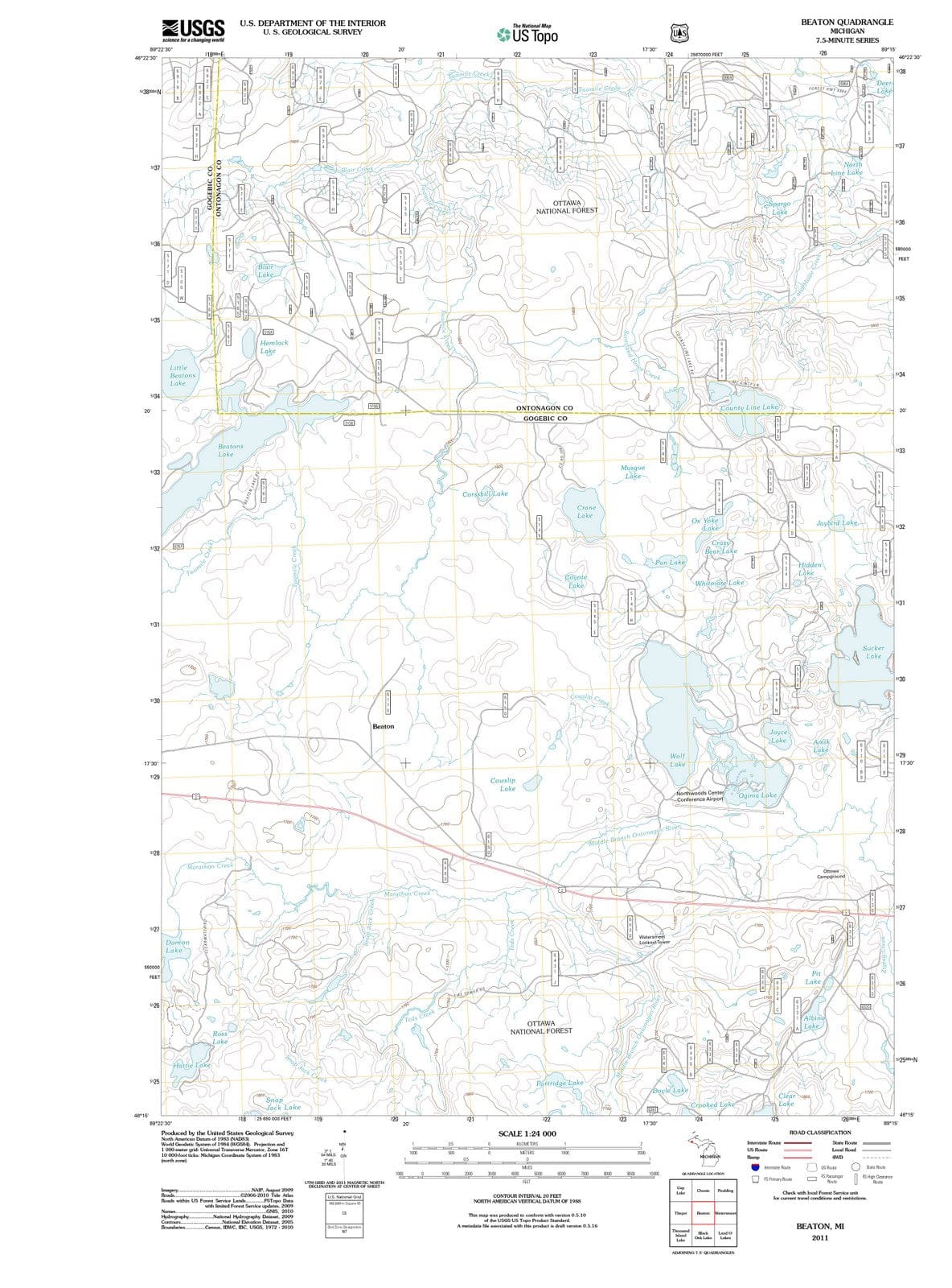 2011 Beaton, MI - Michigan - USGS Topographic Map