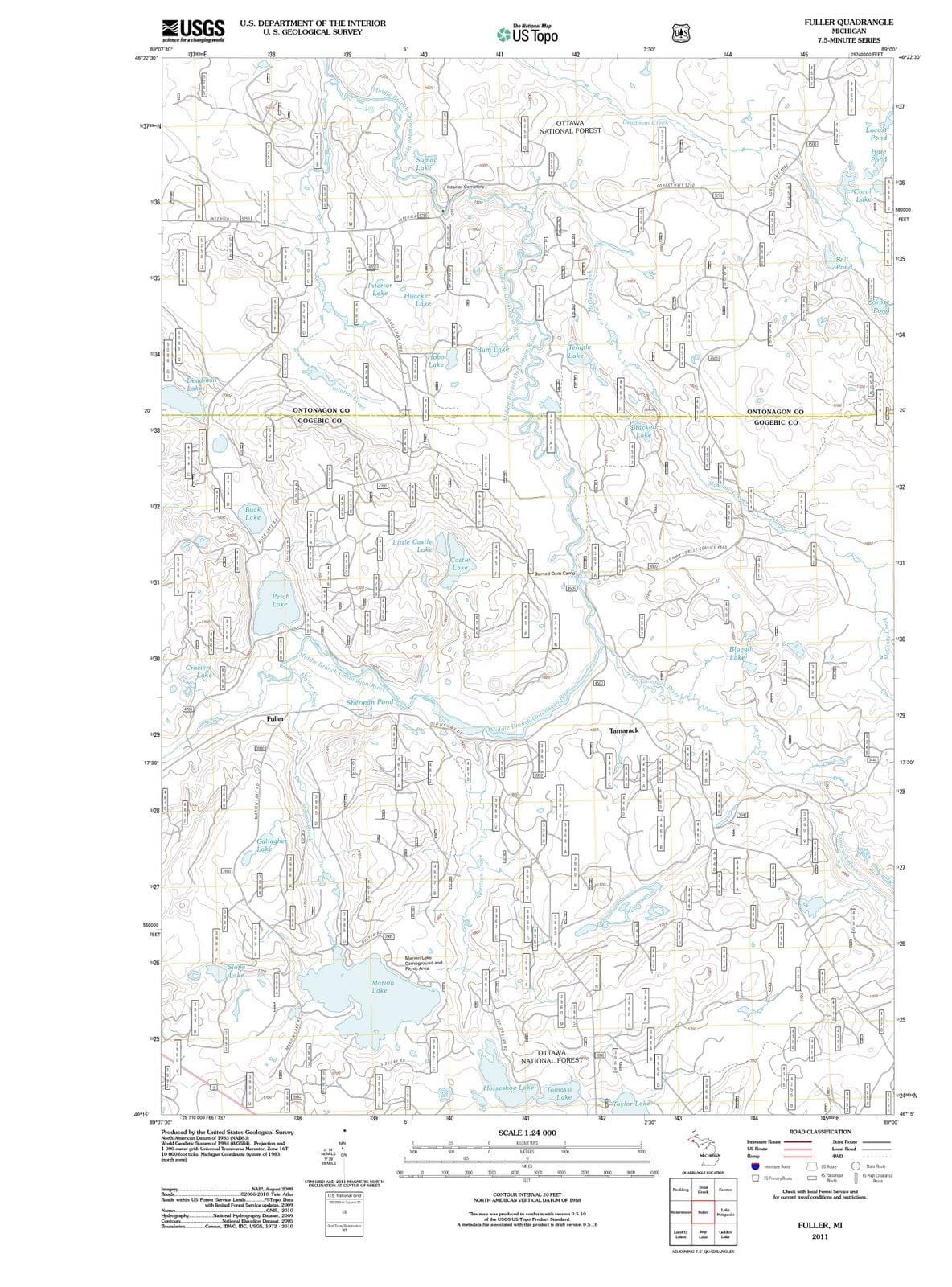 2011 Fuller, MI - Michigan - USGS Topographic Map