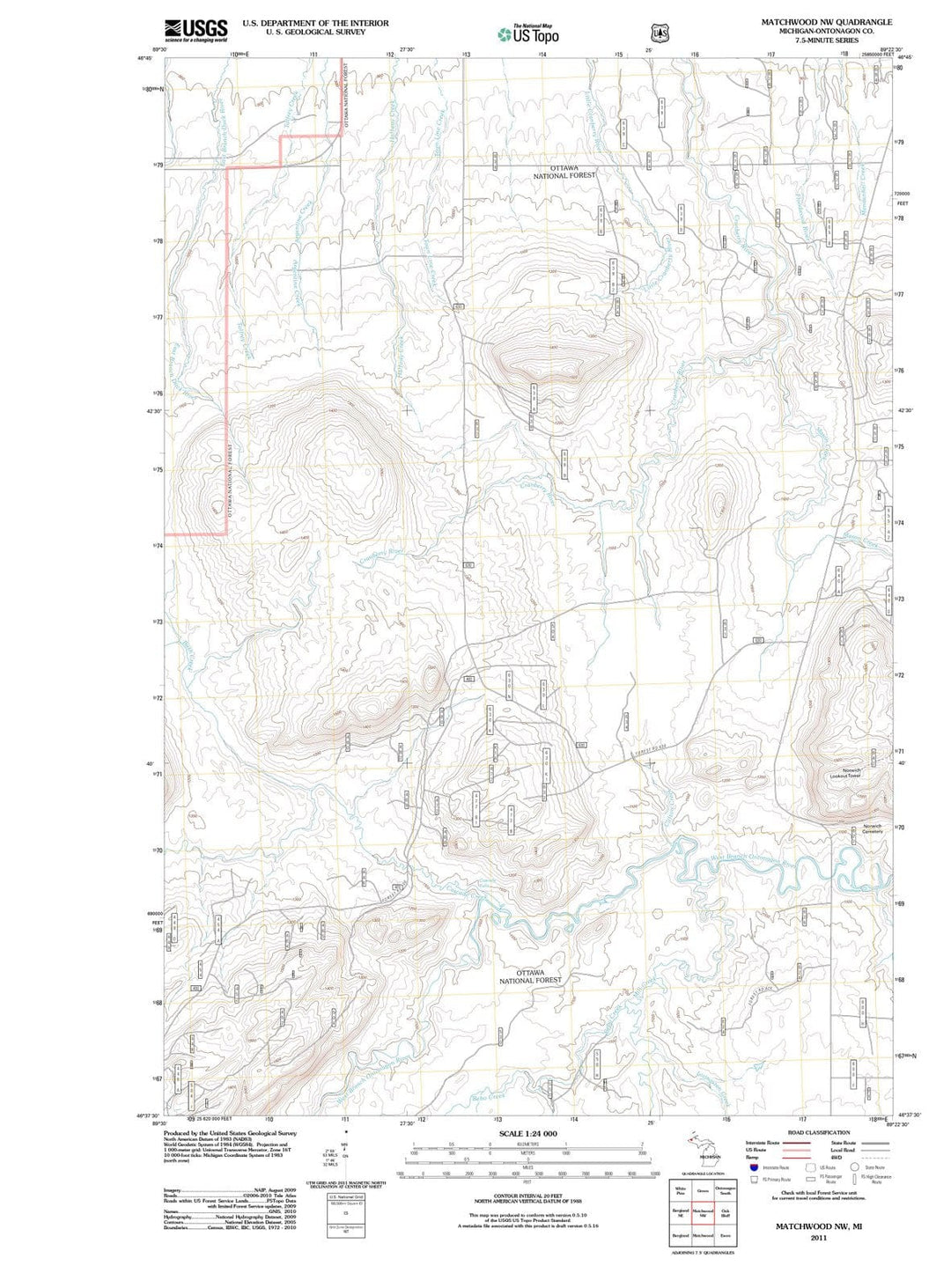 2011 Matchwood, MI - Michigan - USGS Topographic Map
